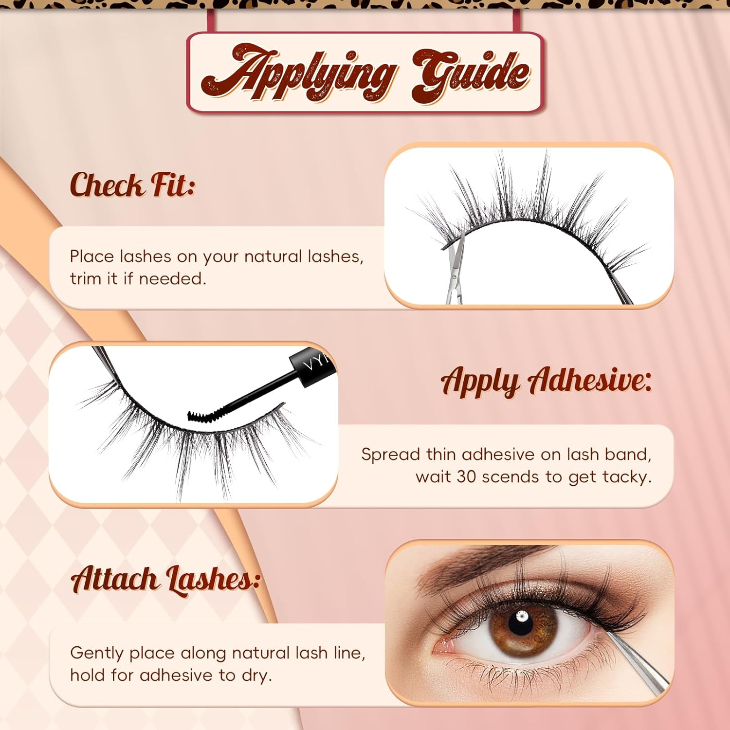 Wispy Lashes 0.05Mm PBT Fiber Natural Eyelashes, 0.2Mm Superfine Band Cat Eye False Eyelashes, 5 Pairs Fluffy Strip Lashes(Diva-5 Pairs in 1 Pack) image number 6