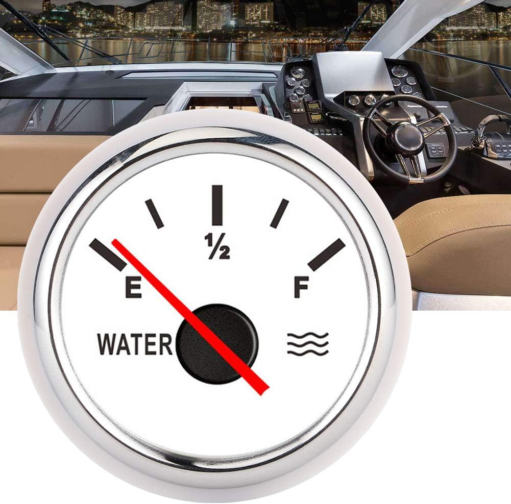 Water Tank Level Gauge, 2In Pointer Liquid Indicator, High Accuracy Universal for Marine Boat Truck RV (White) image number 4