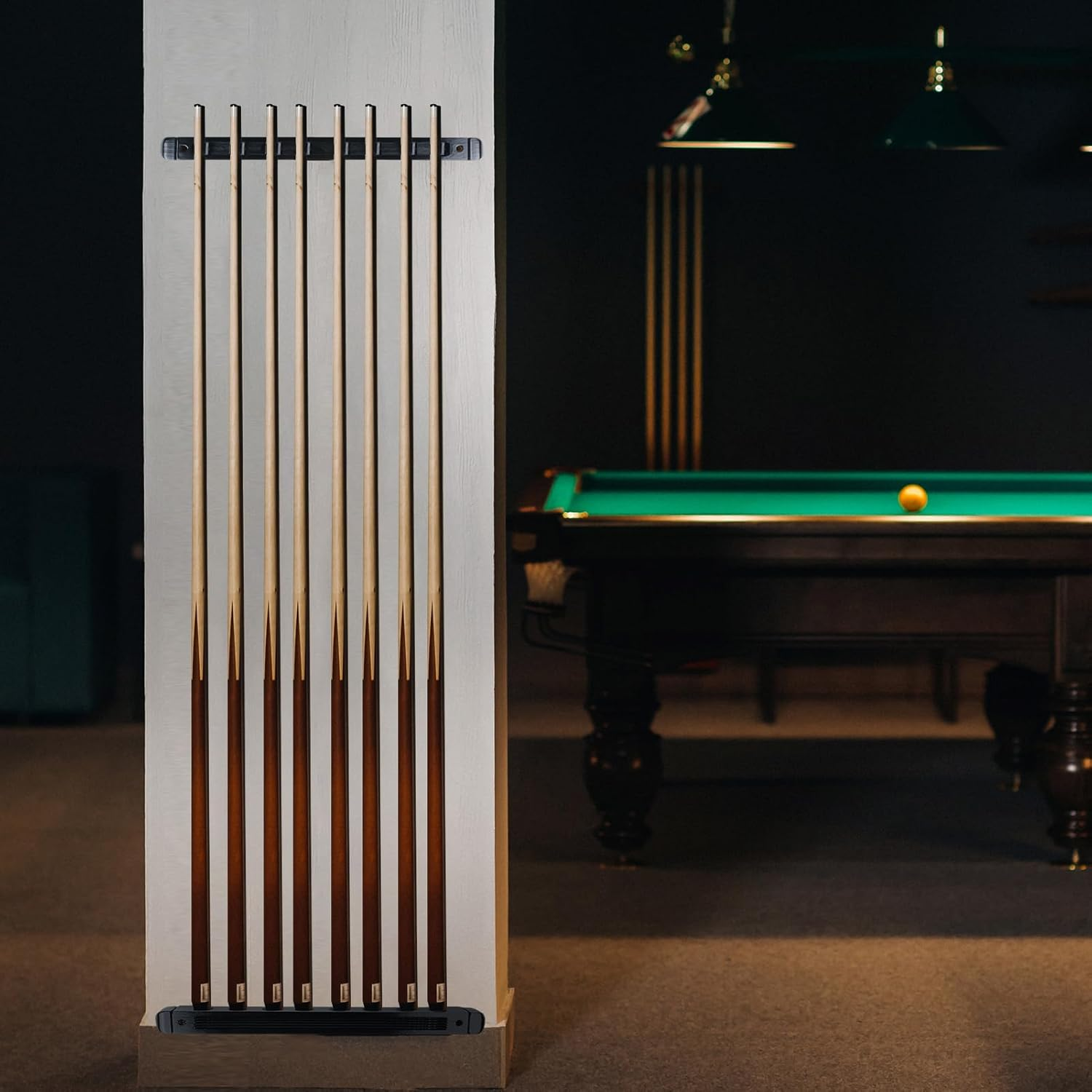 Pool Stick Holder for Pool Cue Storage, Wooden Pool Cue Rack Wall Mount Organizer,Solid Wood Cue Rack with 8 Holes image number 1