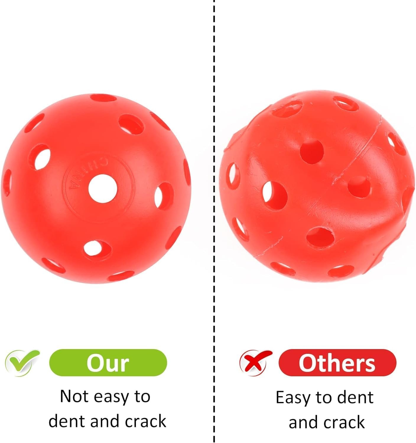 24 Pack Practice Golf Balls 42 Mm Limited Flight Plastic Golf Training Airflow Hollow Ball for Driving Range Swing Practice Backyard Indoor Outdoor Home image number 6