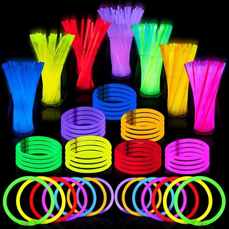 300 Pcs Glow Sticks Bulk 8" Glowsticks - Glow in the Dark Light up Sticks Party Favors,Glow Party Decorations, Neon Party Glow Necklaces ,Christmas,Halloween Party Supplies Pack image number 6