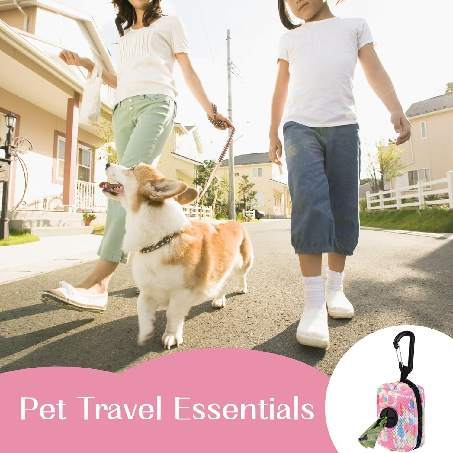 Dog Poop Bag Holder, Lightweight & Durable Pet Waste Dispenser with Carabiner and Zipper Closure for Easy Outdoor Clean-Up image number 2