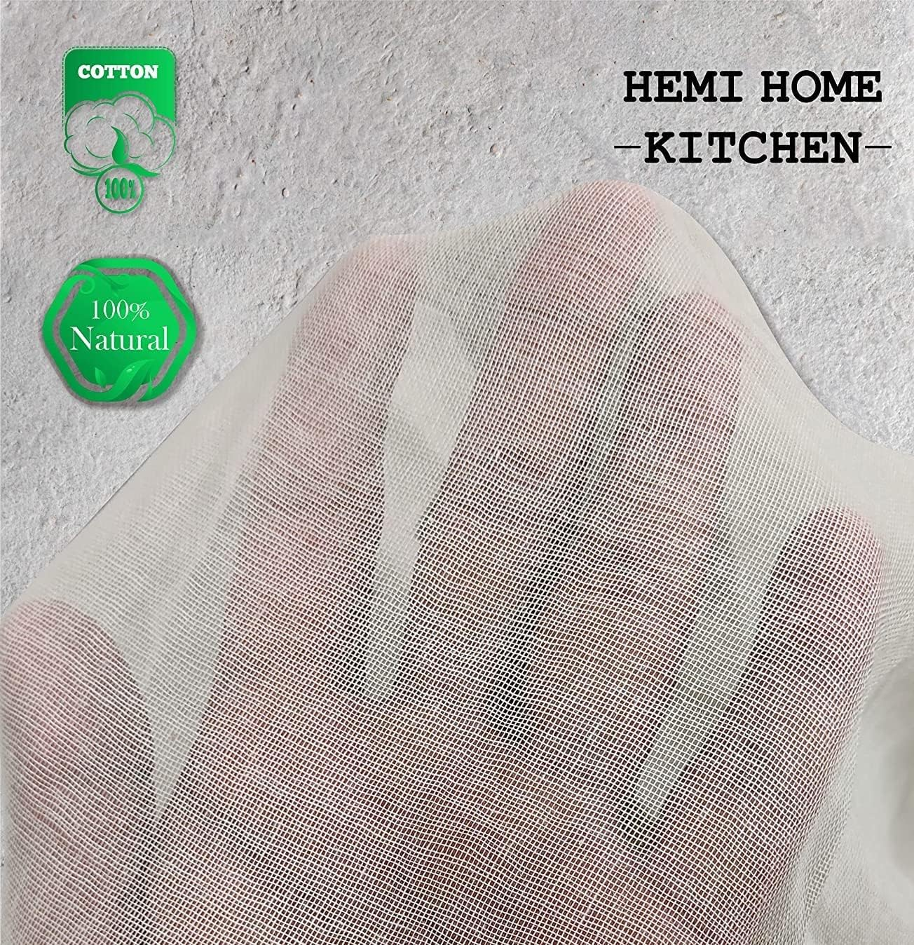 Cheesecloth, Muslin Cloth, Grade 90, Ultra Fine, Reusable,100% Cotton, Unbleached | Best for Cooking, Baking, Nut Milk Bag, Strainer, Filter (18 Sq Feet / 2 Yards) image number 1