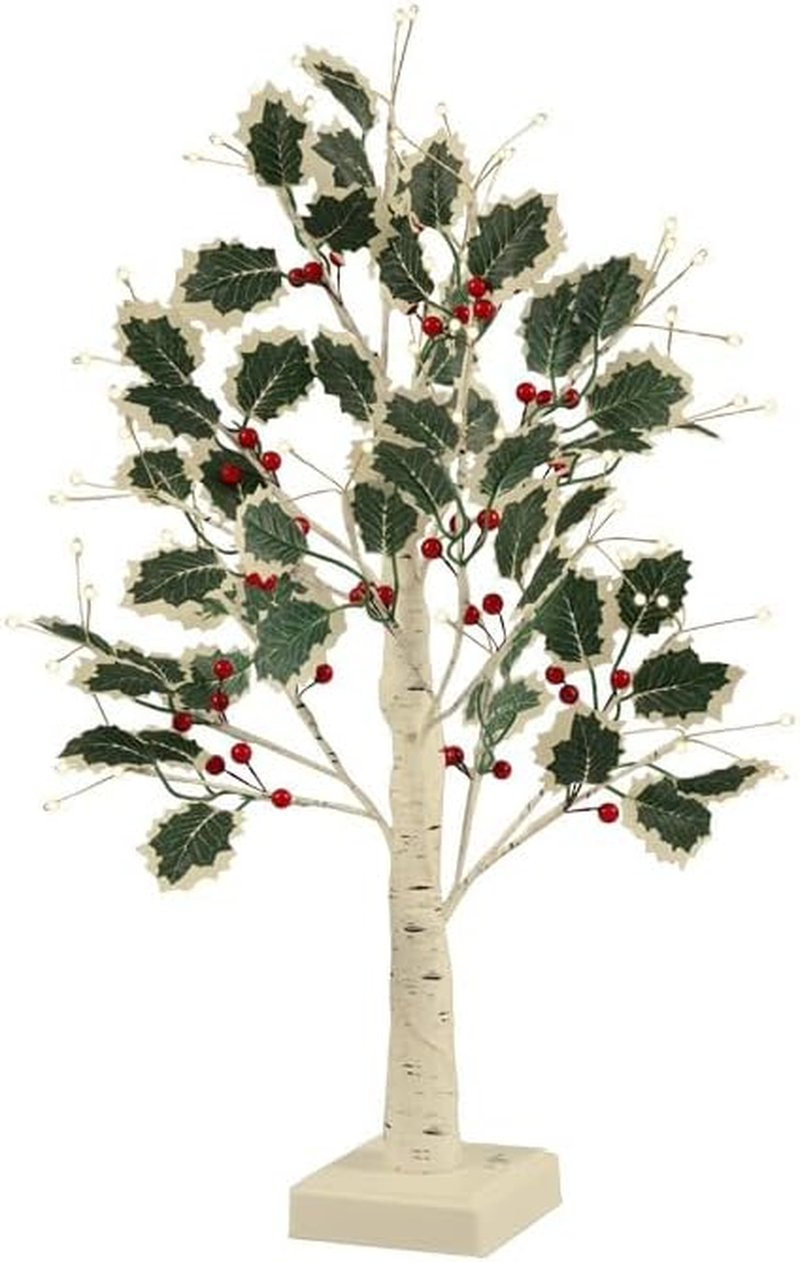 2FT Fairy Lights Birch Tree 72 LED Tree Lamp with Timer for Easter Christmas Decorations Light Spirit USB or Battery Powered Branch Lighted Trees Indoor Outdoor (72 LED, Green Tree with Berry Decor) image number 6