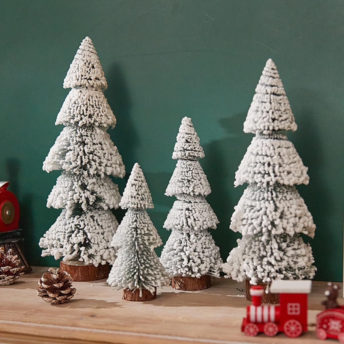 4Pcs Miniature Christmas Trees Artificial Xmas Tree for Christmas Party Favor