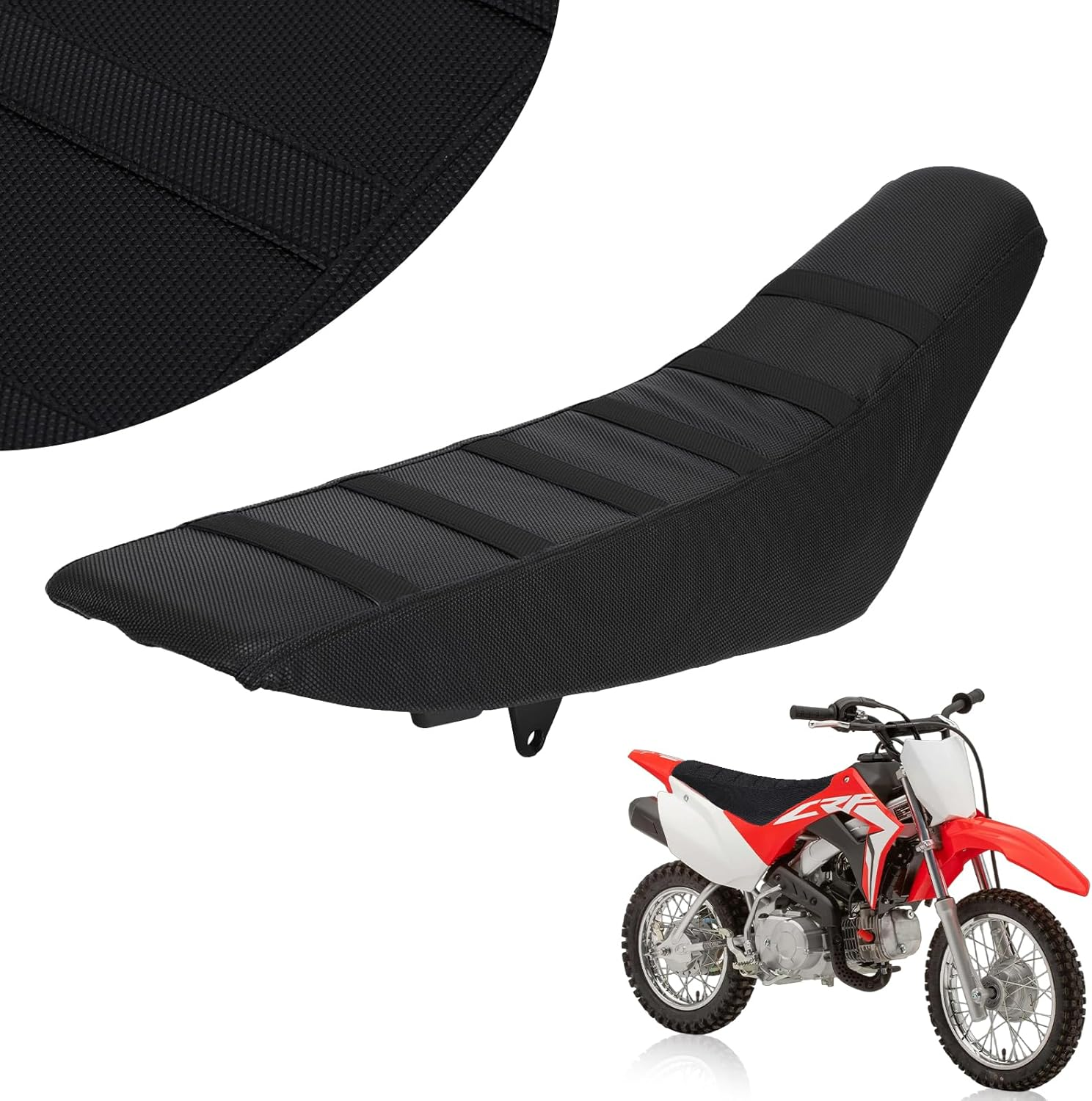 Dirt Bike Seat Cover Particle Surface Universal for CRF CR XR 50Cc - 450Cc RM KX KLX TTR PW Hawk 250 SSR Apollo RFZ TAO TAO Thumpstar Dirt Pit Bike Red