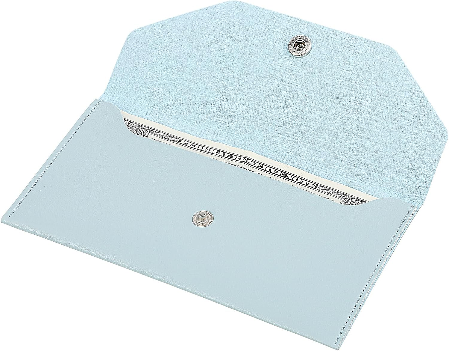 Teaaha Cash Wallet Genuine Leather Money Stuffing Wallets Organizer Reusable Budget Envelope Wallet Retro Clutch Wallets for Men Women Cash Check Billing, Minimalist Design