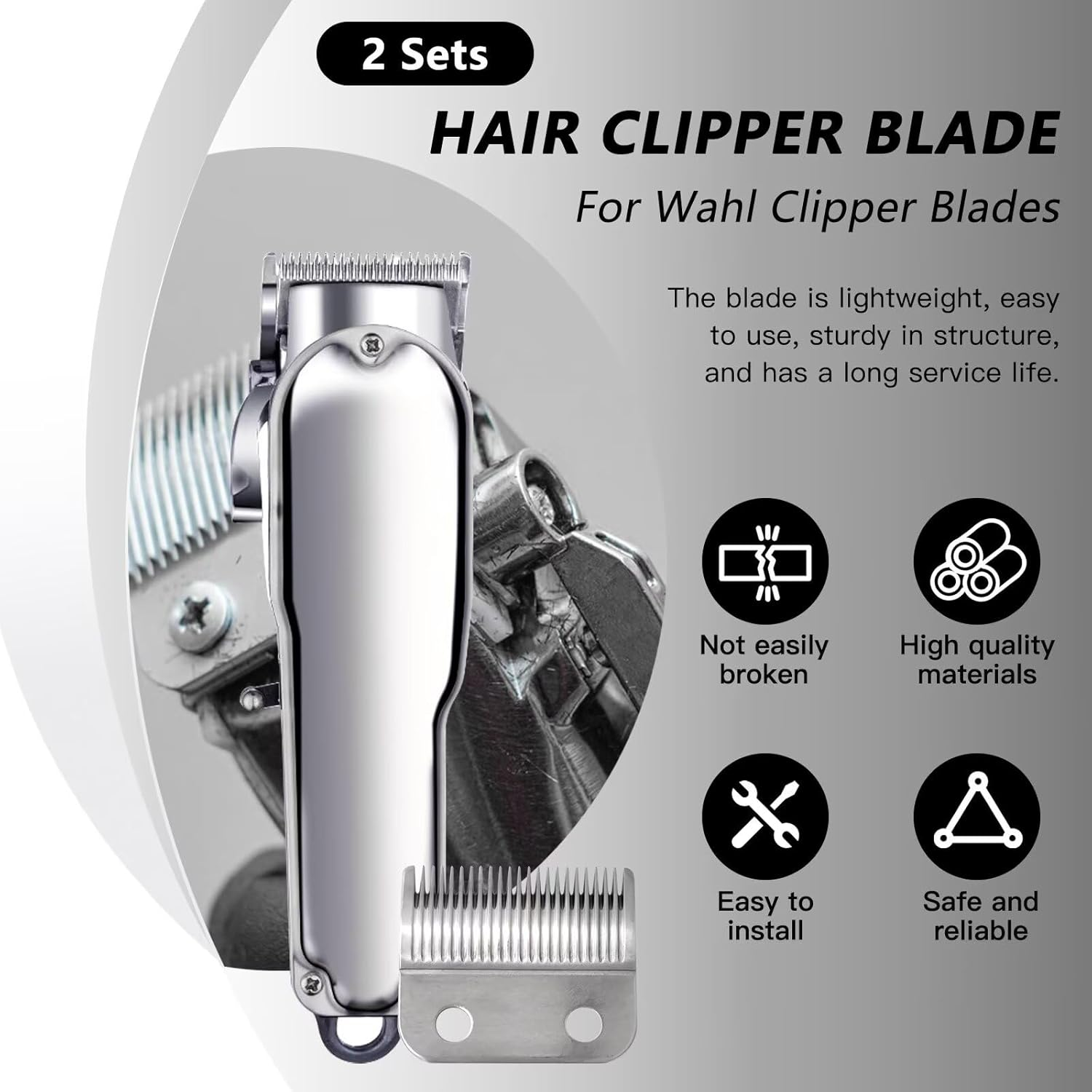 2 Hole Clipper Blade Replacement Fit for Wahl Fit for Precision Premium Smooth Cut/Elitepro/Extremegrippro/ MC3/ Proseriesplatinum/Self-Cutpro/Pet-Pro/ *Notfitmulti-Purpose79607