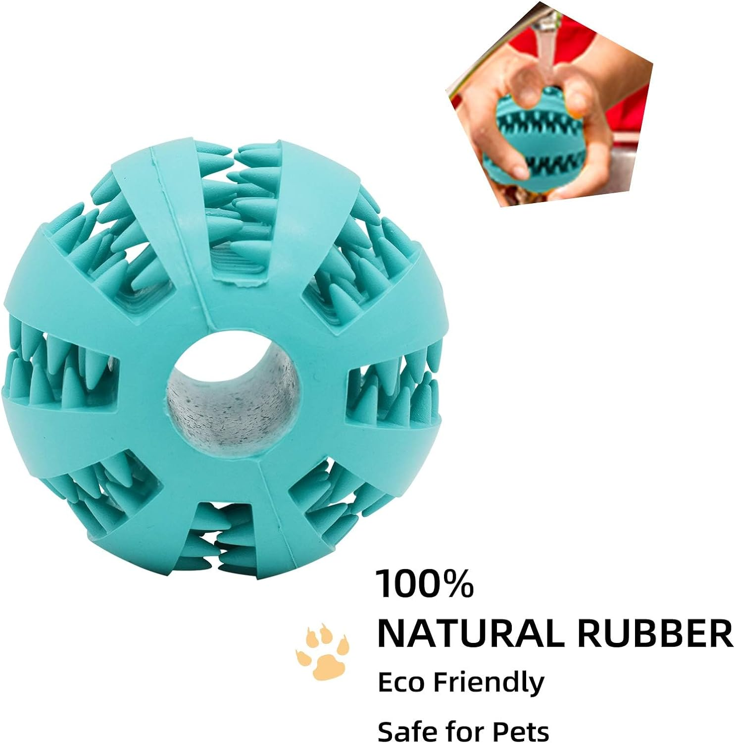 Mumoo Bear Treat Dispenser Dog Toy Ball | Interactive Dog Toys for Boredom | Dog Puzzle Toy | Stimulation Toy (Small 7Cm/2.75In, Blue, 1 Pack) image number 5