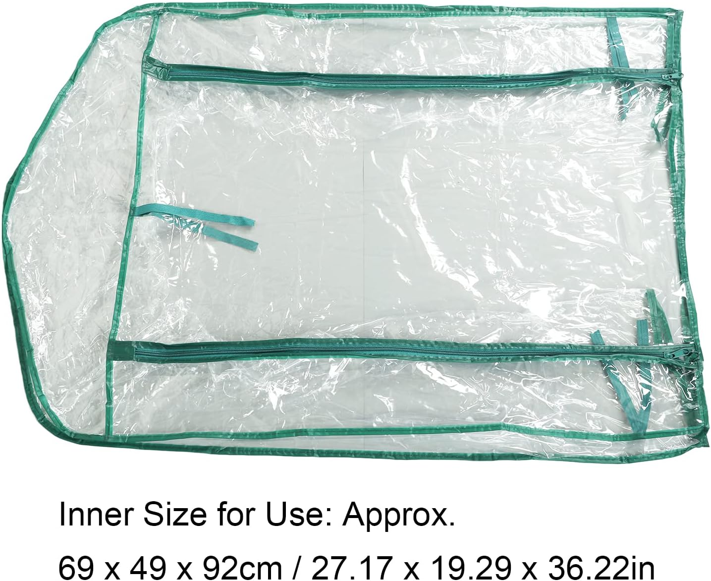 2 Tier Greenhouse Replacement Cover, 27.17X19.29X36.22In Clear PVC Greenhouse Replacement Cover with Zipper Door Waterproof Plant Greenhouse Cover for Outdoor Gardening image number 6