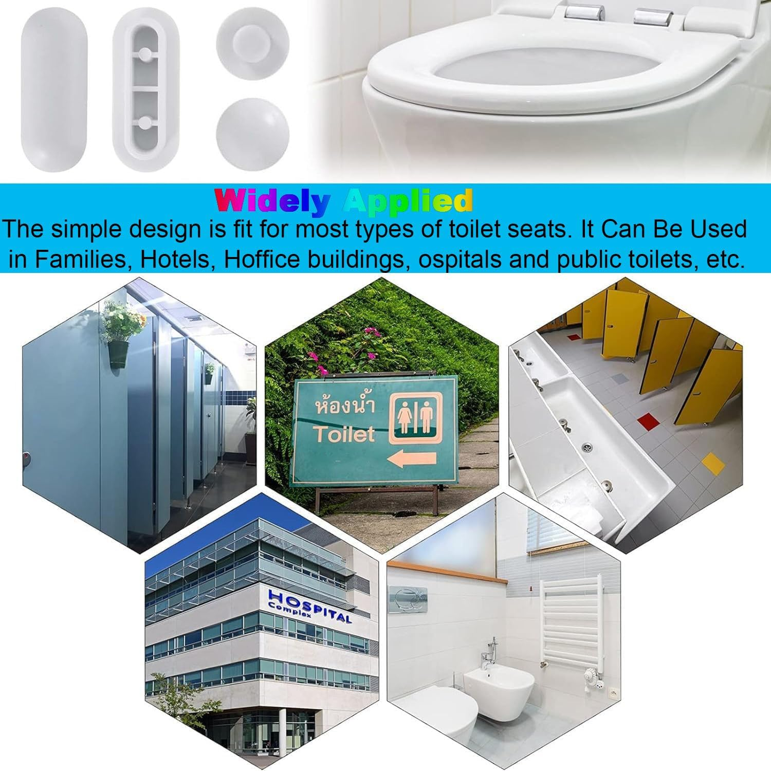 20Pack Toilet Seat Buffer Set, Universal Toilet Seat Cushions Pads Anti-Noise Replacement Seat Buffers for Home Hotel Bathroom (White) image number 2