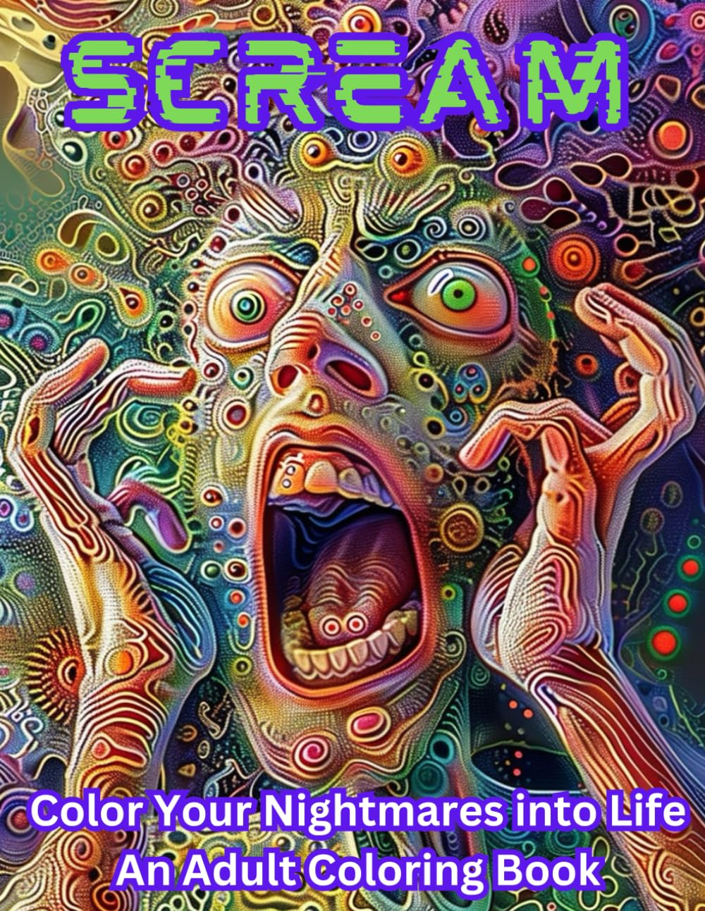 SCREAM - Color Your Nightmares into Life: Terrifying Illustrations to Chill Your Bones- an Adult Coloring Book image number 1