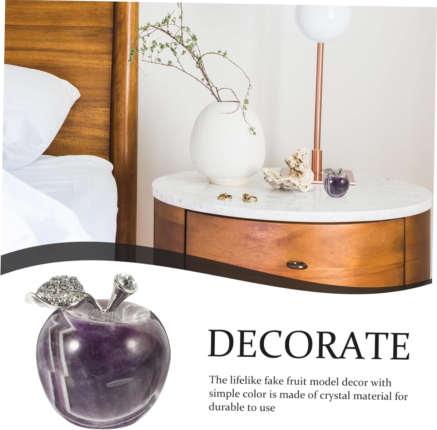 Crystal Fruit Ornament for Home Decor Desktop Adornment Crafted from Natural Stone for Christmas Table Decorations and Centerpieces image number 2