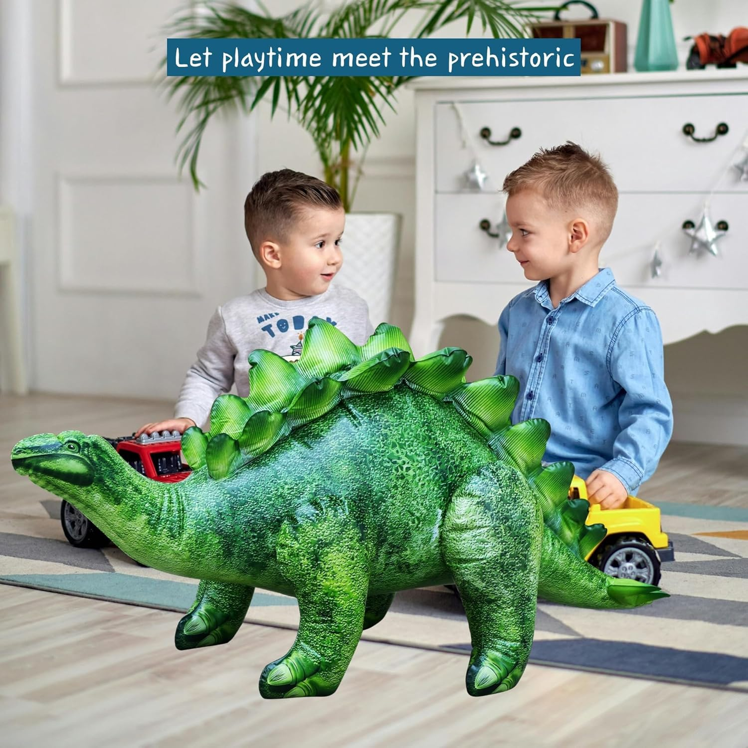 Jet Creations Inflatable 46" Long Stegosaurus (Green) image number 1