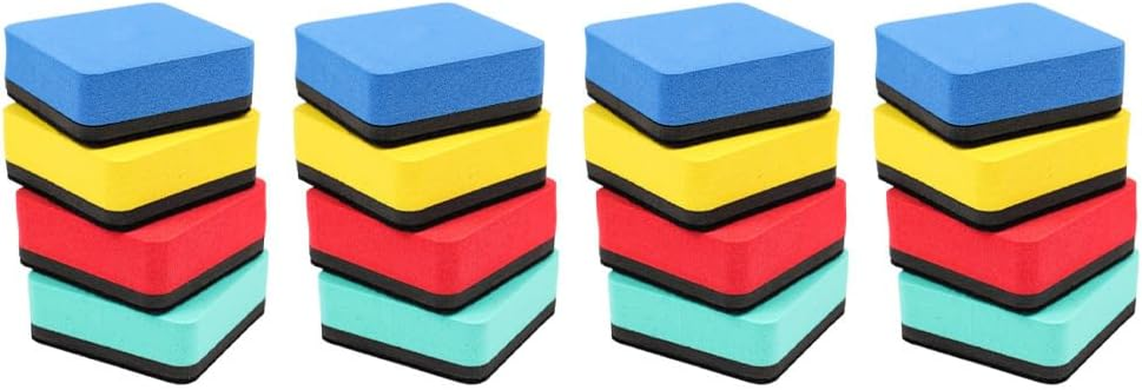 Operitacx 24Pcs Magnetic Dry Erasers Eva Felt Board Erasers for Classroom Office Home Use Teacher Supplies for Whiteboards and Chalkboards
