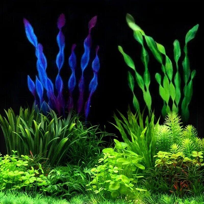AIMALL 10PCS Artificial Aquarium Plants, Safe Plastic Simulated Water Grass for Fish Tank Decoration, Durable and Easy to Clean, Multicolour image number 1