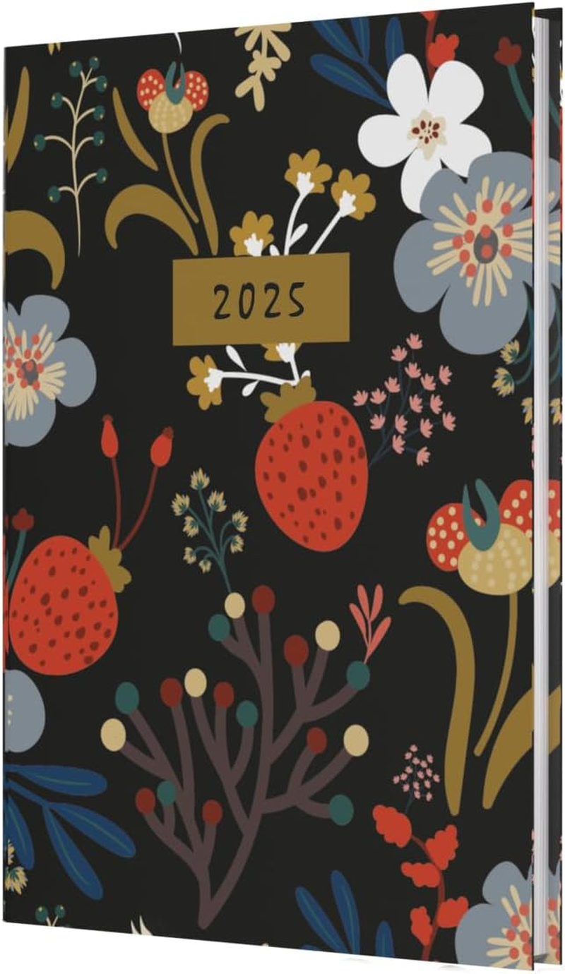 Collins Enchanted 2025 Planner - A5 Week to View Diary - Black - (EN53.99-25) - Hardback Weekly Diary with Floral Design
