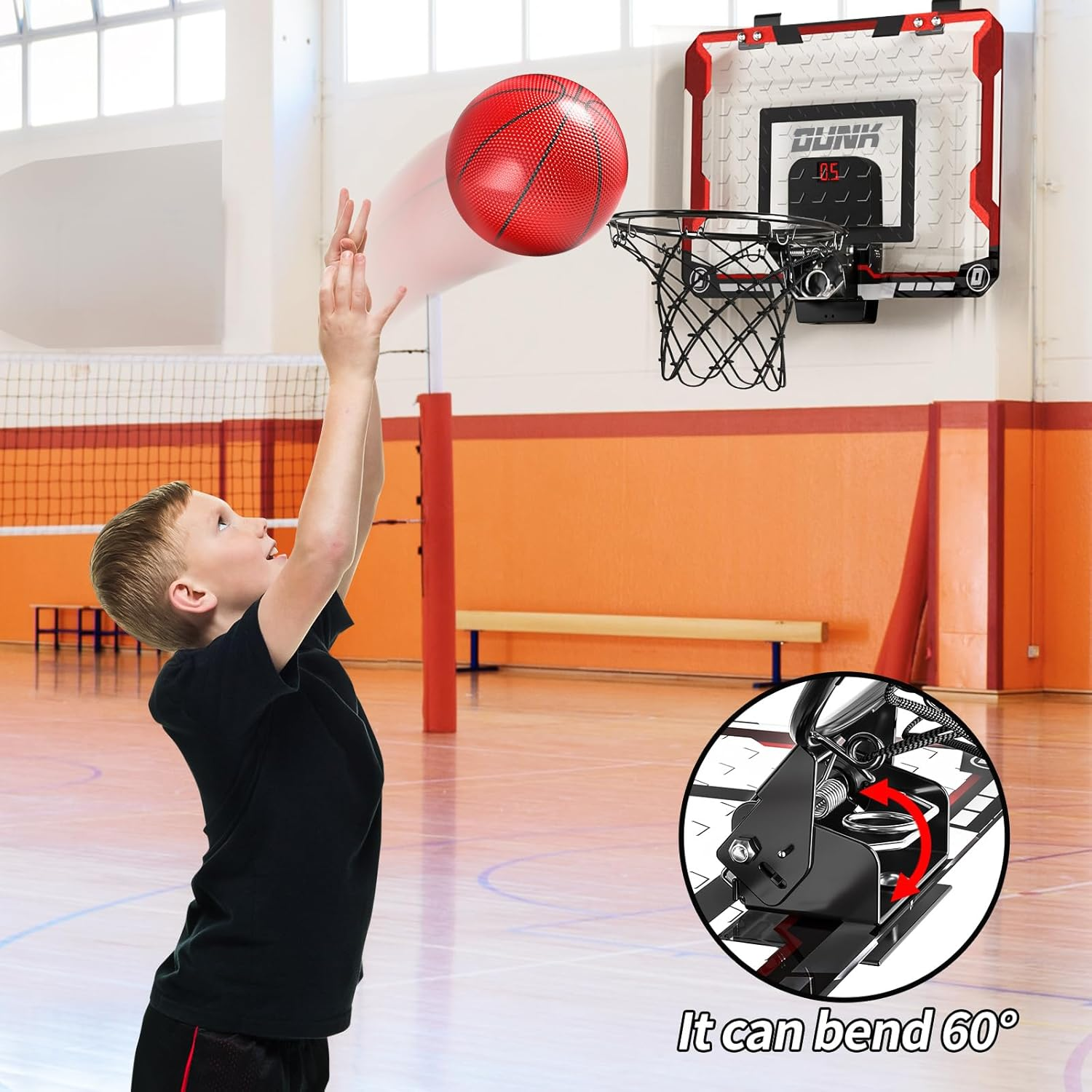 Basketball Hoop for Kids 3 4 5 6 7 8 Year Old Boys - Ball Toys Game with 4 Balls, Indoor Outdoor Sports Games for Kids Aged 3-12, Teens Gift image number 6