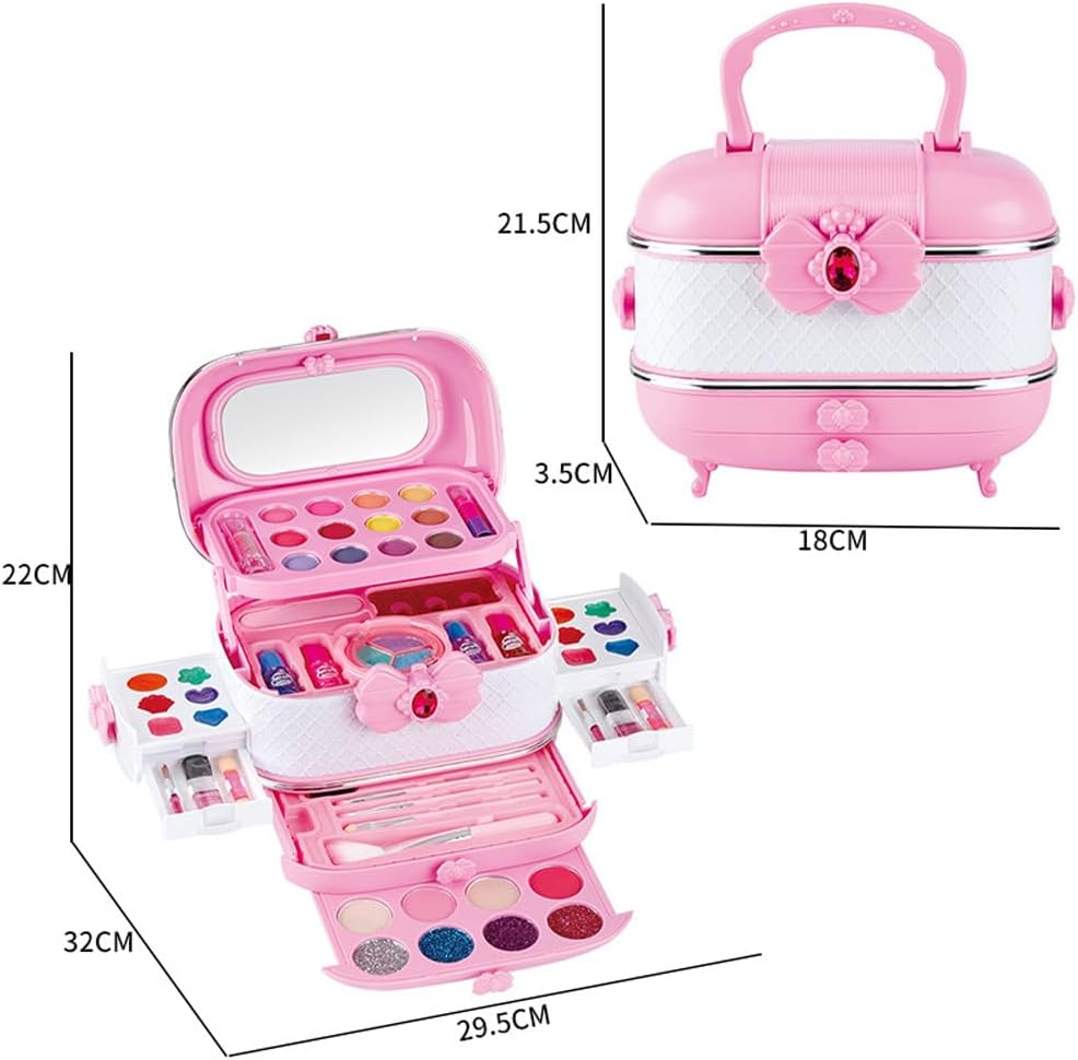 Kids Make up Kit for Girl 56 Pcs Washable Makeup Kit Real Cosmetic, Little Girls Makeup Set Pink Makeup Set for 3-12 Year Old Kids Toddler Girl Toys Birthday Gift&hellip; image number 5