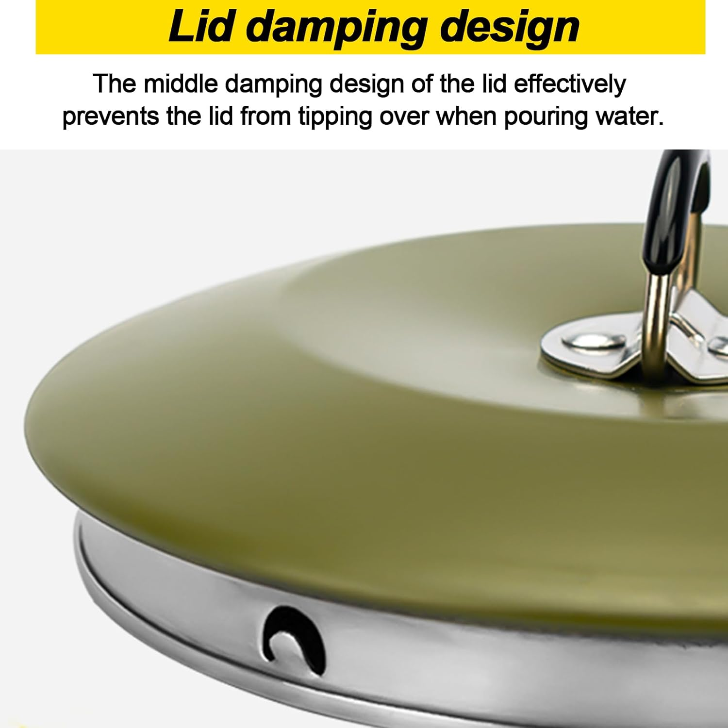 Camping Kettle Camp Tea Coffee Pot, 1L Stainless Steel Outdoor Campfire Camp Kettle, Portable Lightweight Teapot Fast Heating Boiling Water, Ideal for Hiking Picnic Travel, Green