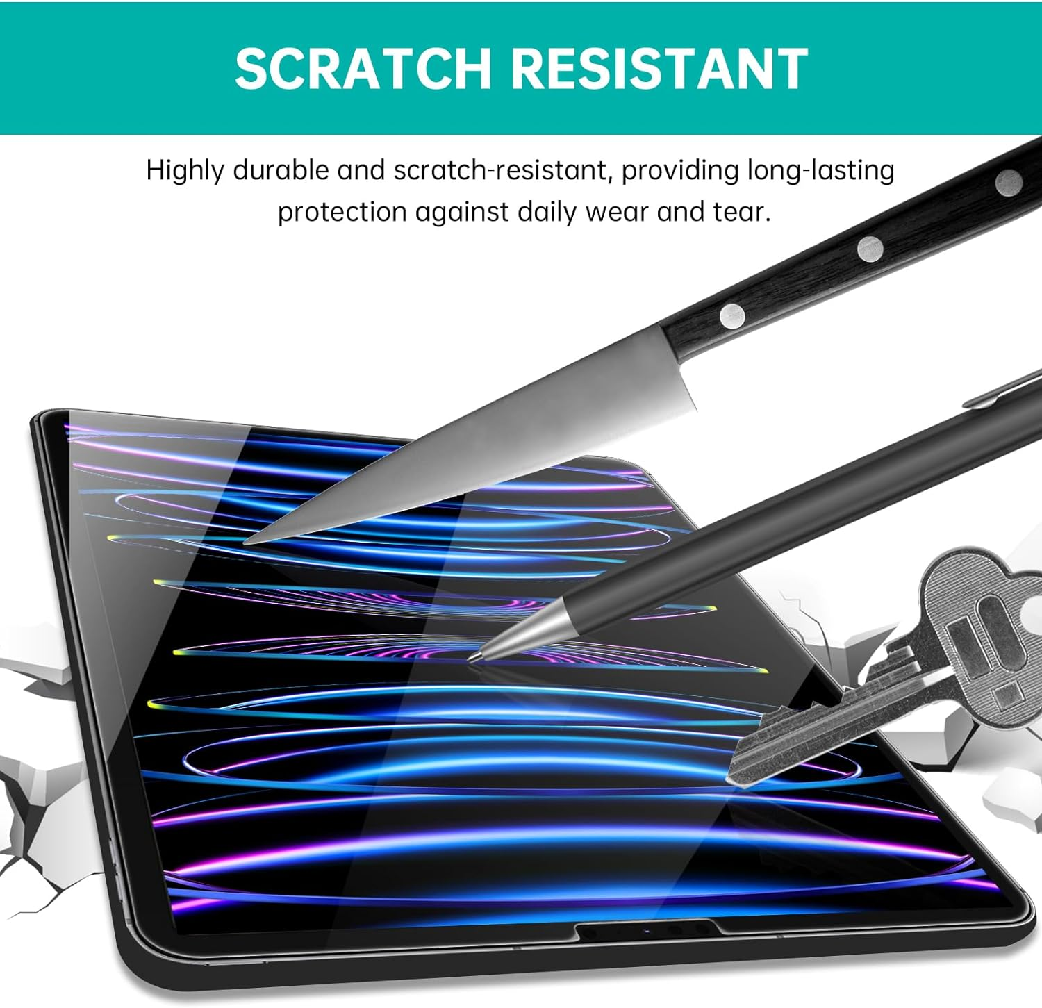 Avakot 2 Pack Ipad Pro 12.9 Screen Protector | Tempered Glass Film Compatible with Ipad Pro 12.9 Inch 5Th/4Th/3Rd Generation | Anti- Scratch Sensitive Hardness Screen Protector for Ipad Pro 12.9 image number 1