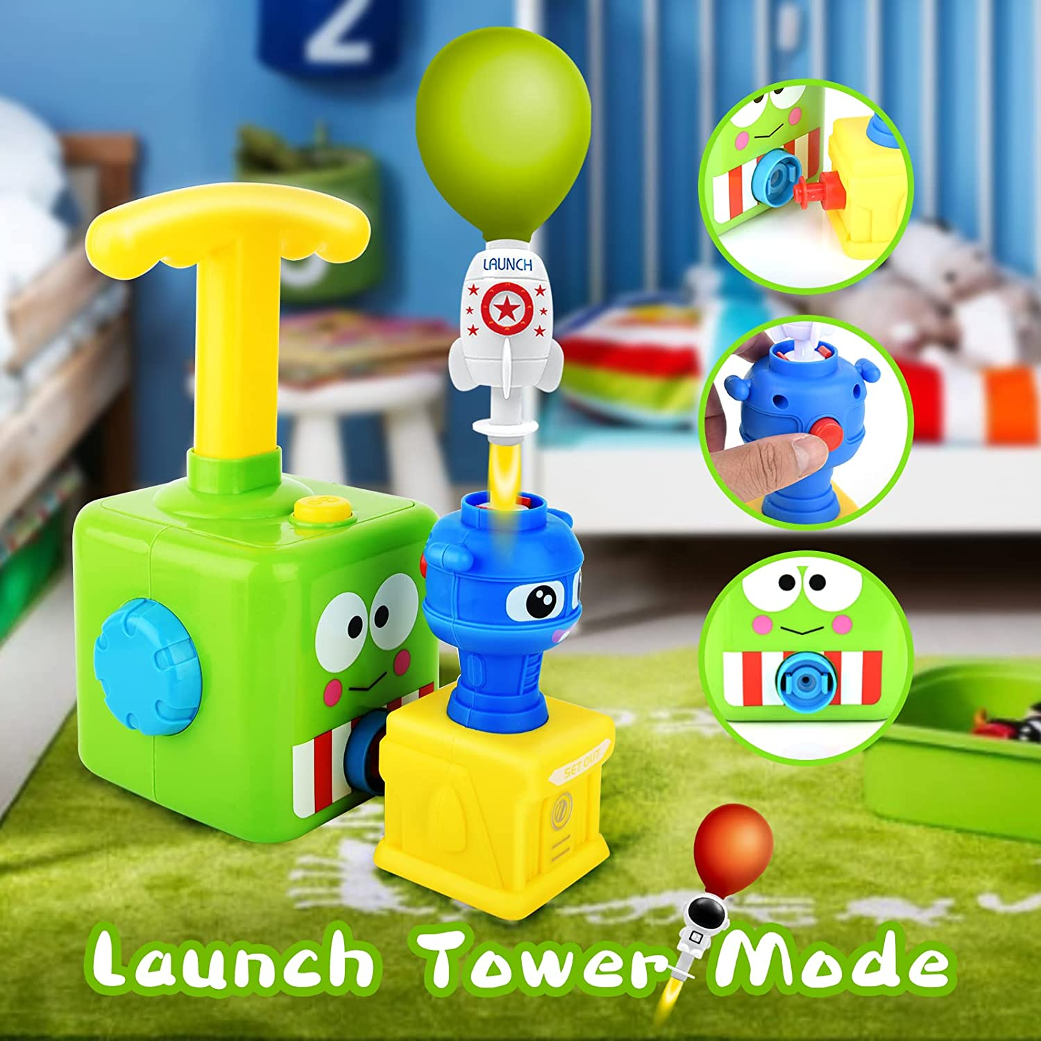 Balloon Car Toy Launcher Set,Children Inertial Balloon Powered Car Science Intelligence Education Toy, Balloon Pump Cars Racer Kit Boys Girls image number 3