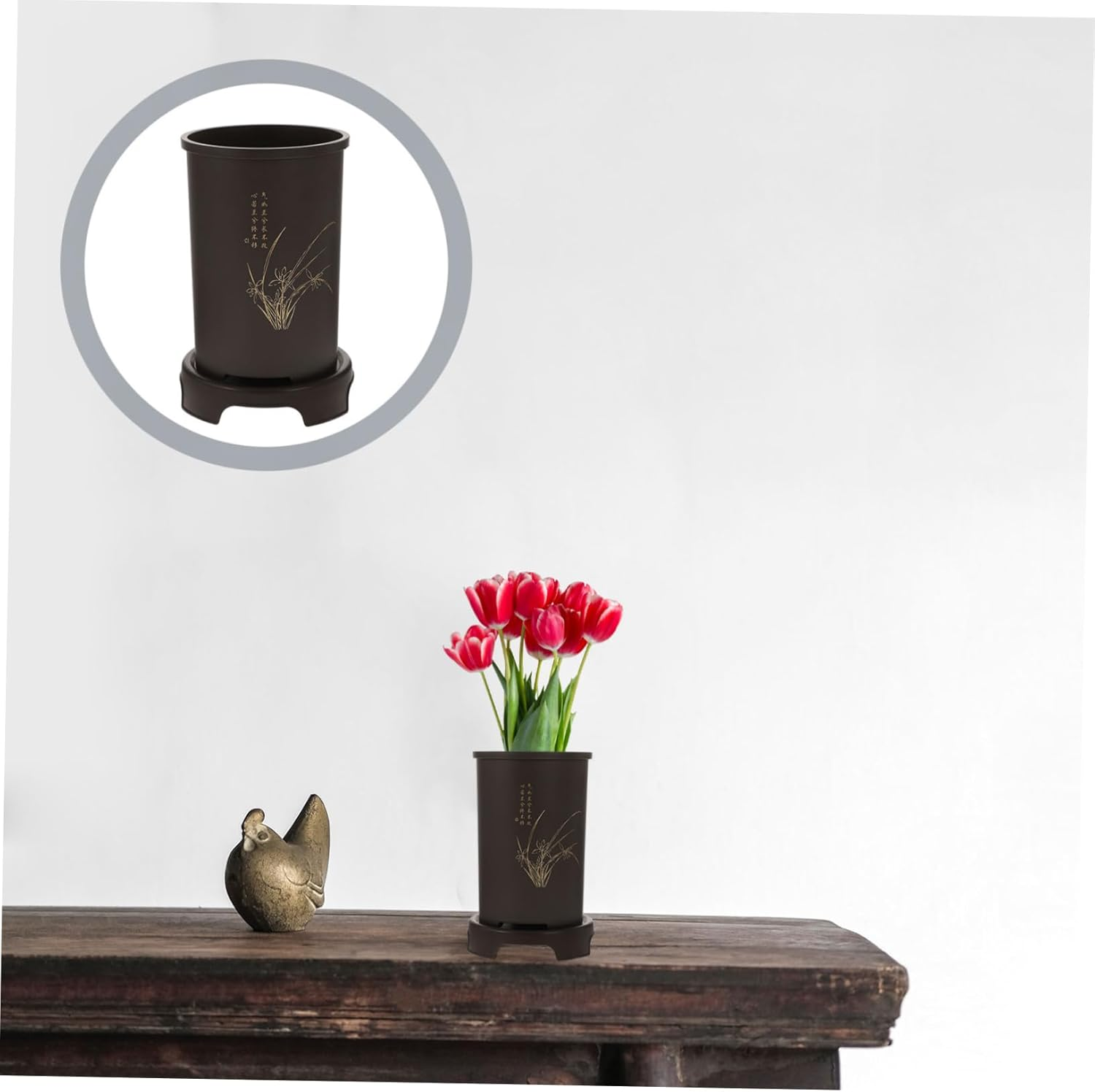 BESPORTBLE Imitation Purple Sand Flower Pot Resin Indoor Plant Pot for Household Flowerpots Gardening Supplies image number 2