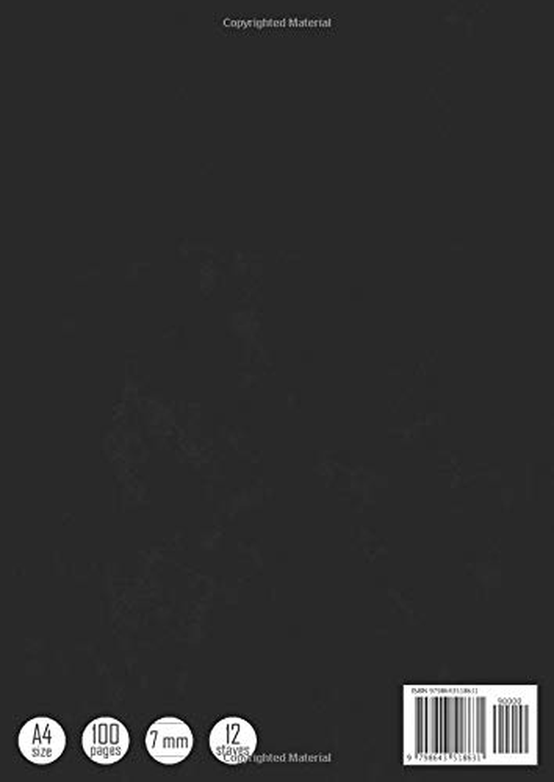 Music Manuscript Book: 12 Staves | 7 Mm Staff Size | Music Manuscript Paper A4 | Blank Sheet Music Notebook A4 | 100 Pages | Vintage Black image number 1