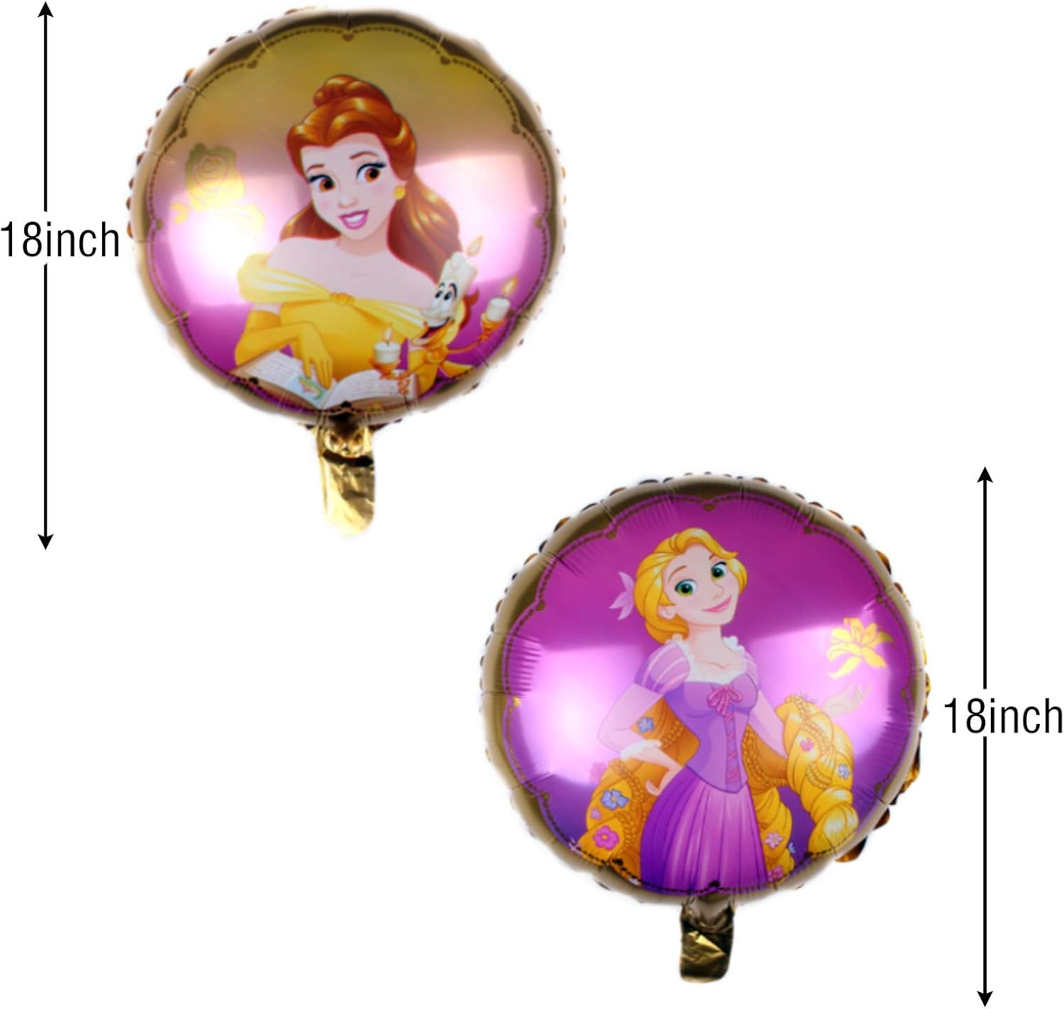 8PCS Disney Princess Foil Balloons for Girl&rsquo;S Birthday Baby Shower Princess Themed Party Decorations image number 2