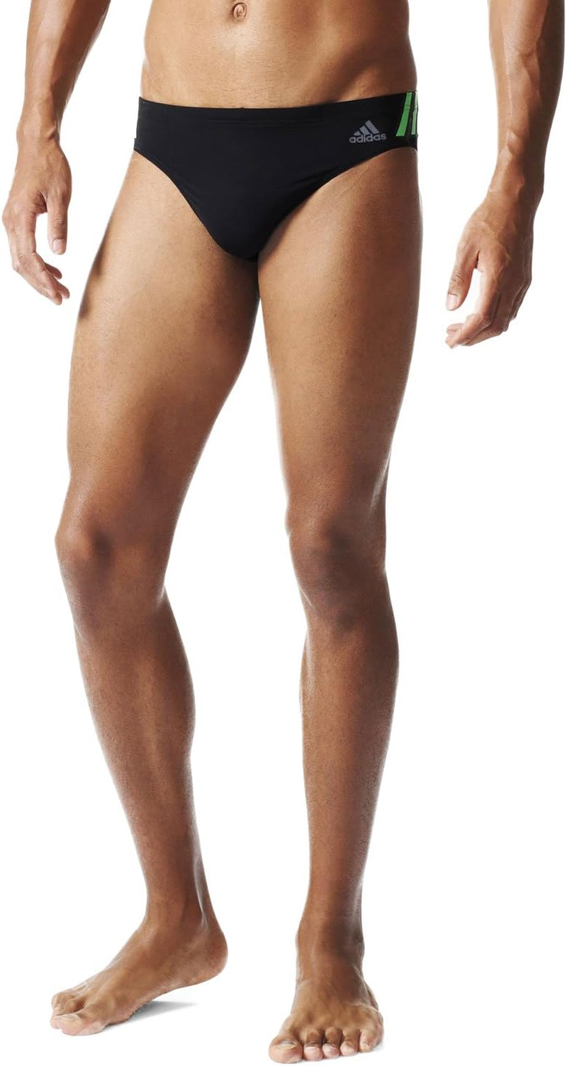 Adidas Men'S Tech Range Swim Trunk, Black/Solar Lime