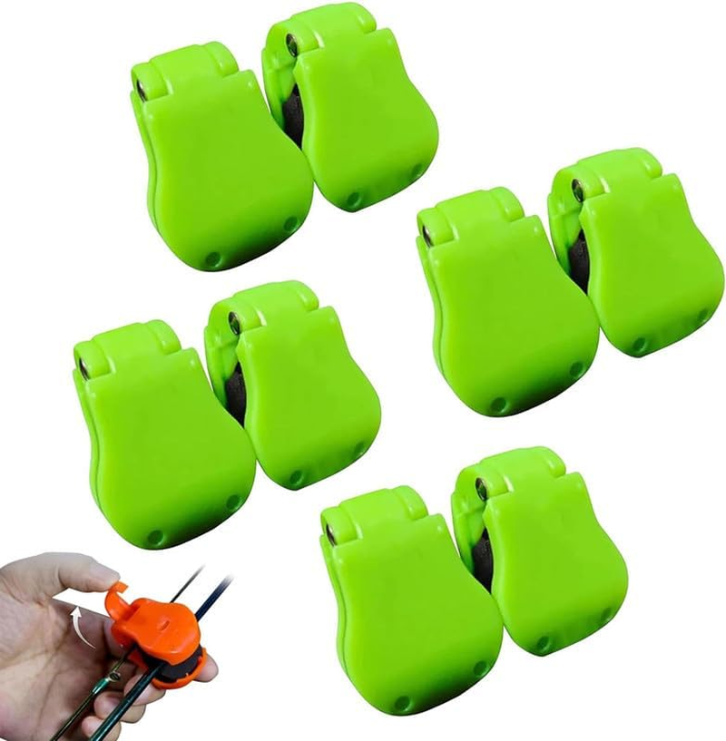 Fishing Rod Tie Holder Pole Keeper Clips, 8Pcs Fishing Rod Clips Holders Pole Fixed Keeper Rod Tie Tackle Clips, Portable Beach Elastic Wall Mounted Fishing Pole Holder Straps, Green image number 4