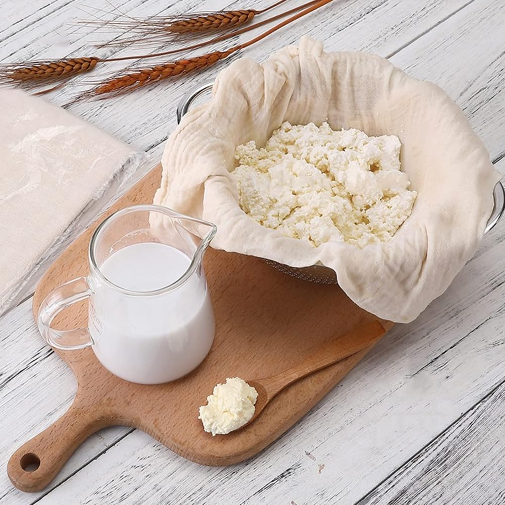 3 Pcs Cheesecloth-Grade 90,Cheese Cloth for Straining,20X20Inch Hemmed Unbleached Cheese Cloth Ultra Fine Cheesecloths for Cooking Baking Cheese Making Juicing,50X50Cm image number 2