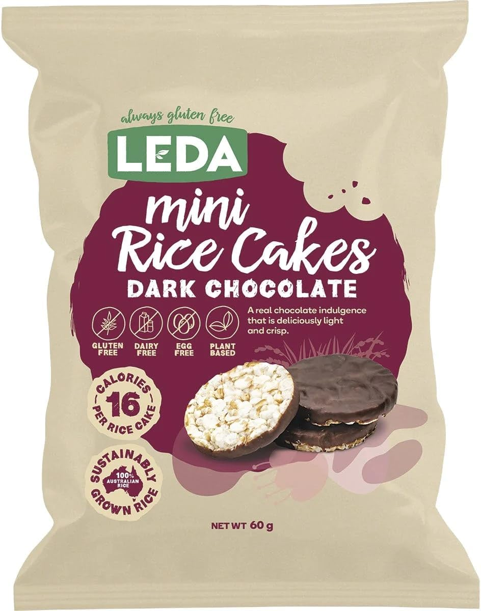 Leda Mini Rice Cakes Dark Chocolate G/F 60G image number 2