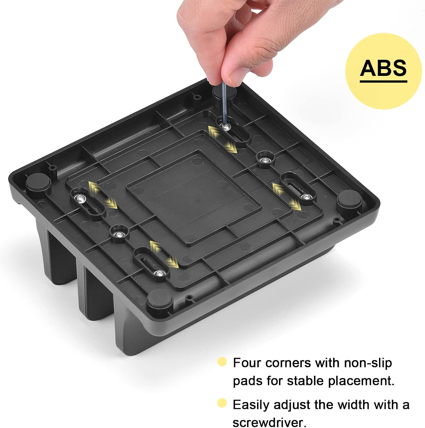 Adjustable Vertical Laptop Stand 4 Slots,Premium ABS Plastic Laptop Holder Space-Saving Fits All Laptops (Black) PC115 image number 5