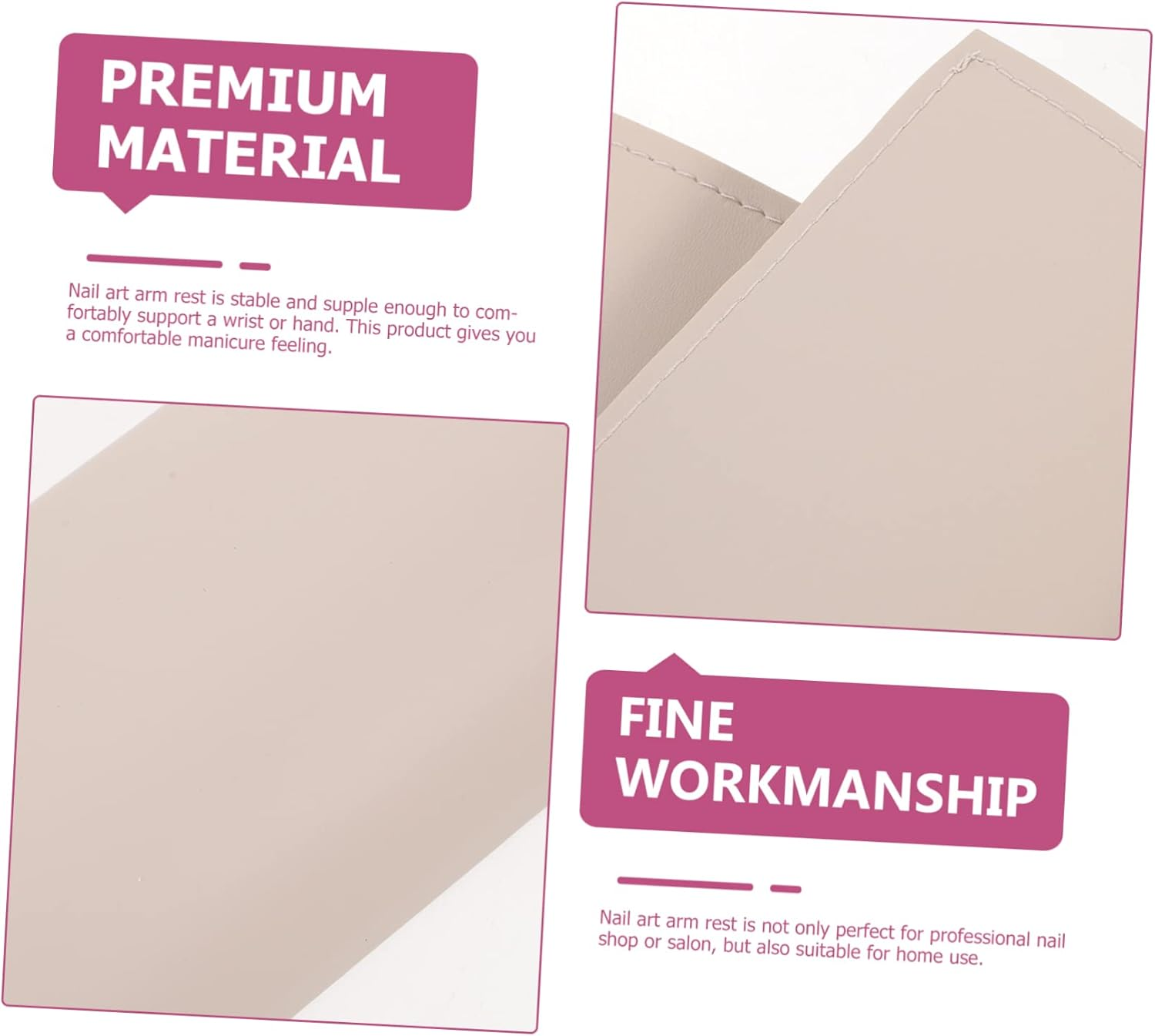 Ipetboom Nail Art Hand Pillow and Table Mat Set 2Pcs Nail Salon Hand Rest Cushion Manicure Arm Support Pad for Professional Techs in Cream Coffee