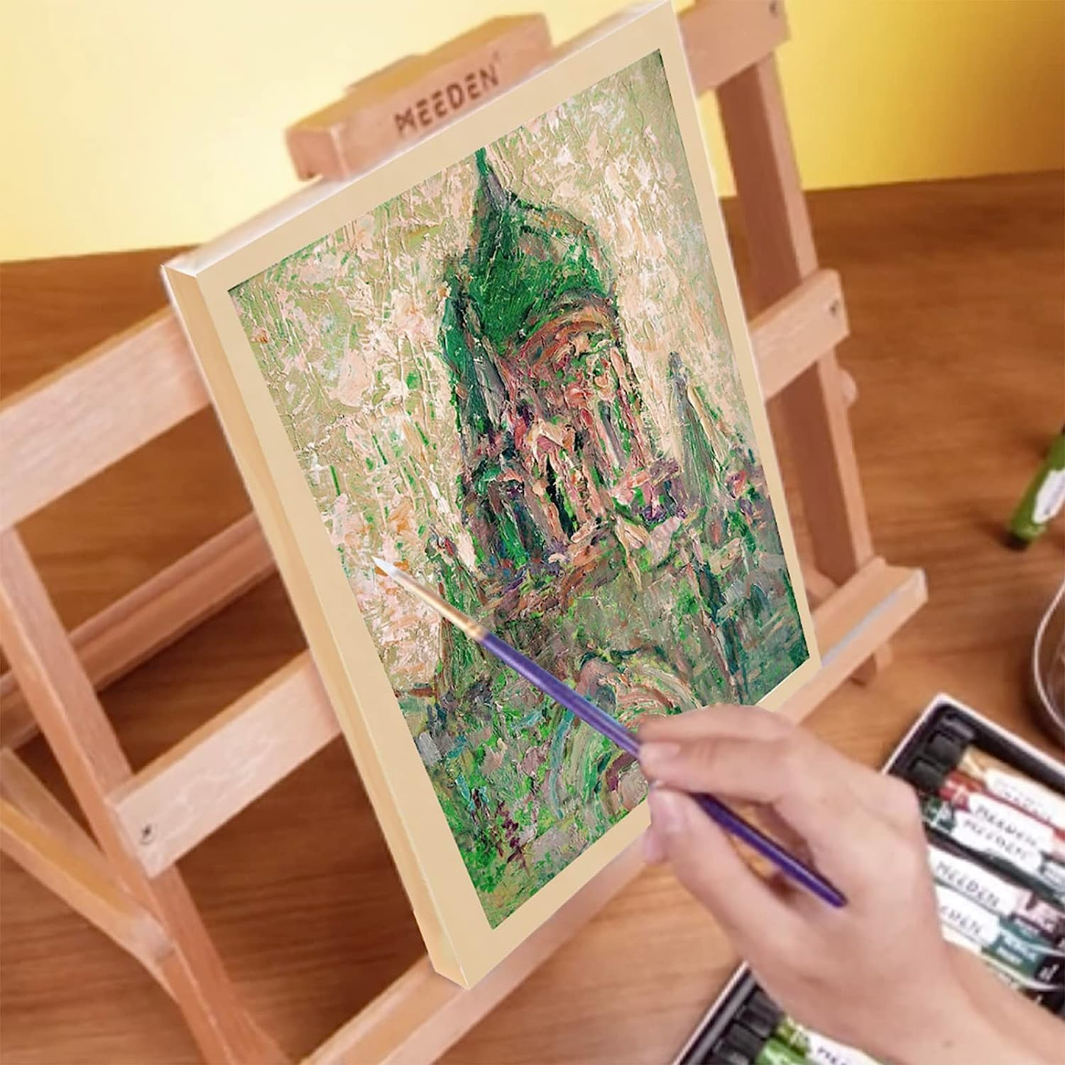 MEEDEN Unfinished Wood Canvas Board: 3/4&rdquo; Deep 10X10&rdquo; Wooden Canvas Panel Pack of 4 - Blank Cradled Wood Art Board for Painting image number 3