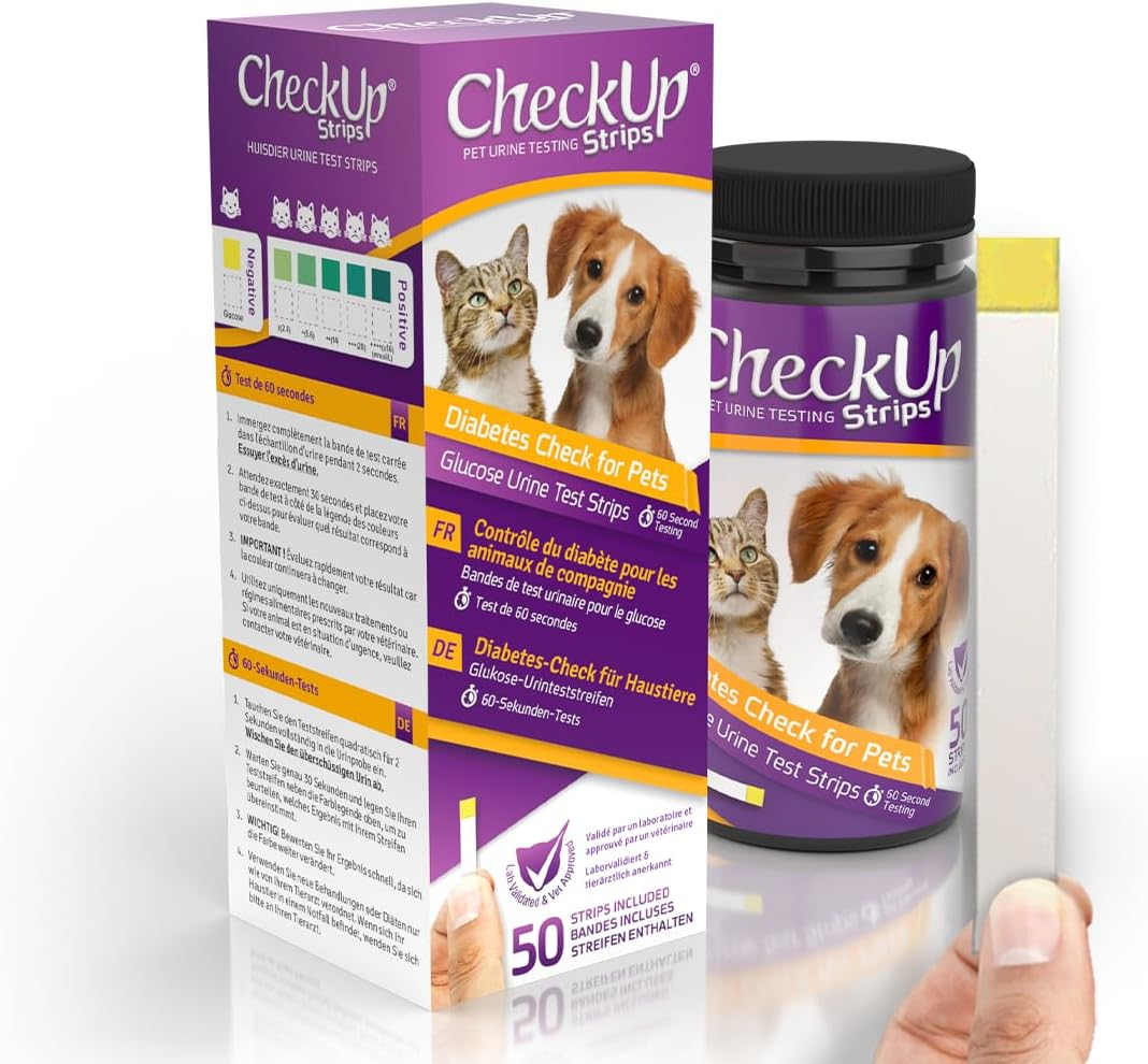 Checkup Glucose Urine Testing Strips for Cats and Dogs - Detection of Diabetes X 50 image number 2