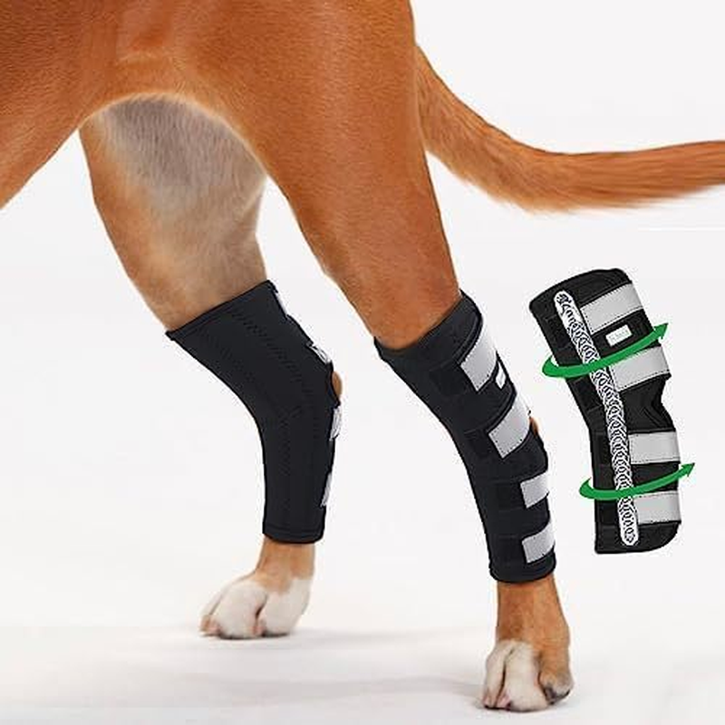 Dog Leg Braces for Back Leg,Dog Back Leg Support Brace with Dual Metal Strips,Dog Leg Brace with Reflective Straps,Dog Knee Brace for Luxating Patella (XL, Black) image number 3