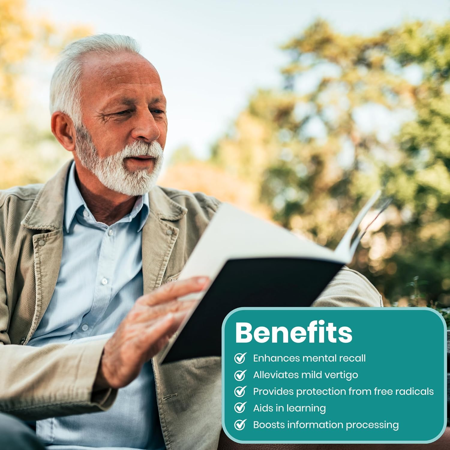 Healthy Care Brain Booster Ginkgo Biloba Capsules - Enhances Mental Alertness and Memory - Premium Dietary Supplement - All-Natural Ingredients - 60 Capsules - 6000 Mg image number 3