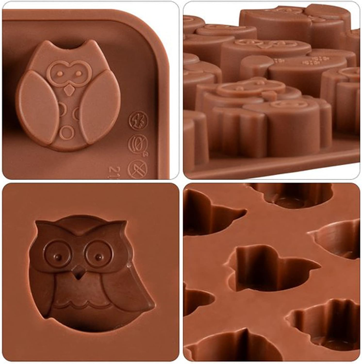 Joyeee 1 Pcs Animal Chocolate Mold, Owl Candy Mold Silicone Jello Mould for Kids, Small Silicone Molds for Candy Making, DIY Homemade Gummy, Ice, Pudding, Chocolate, Soap, Wax Melt Etc image number 2