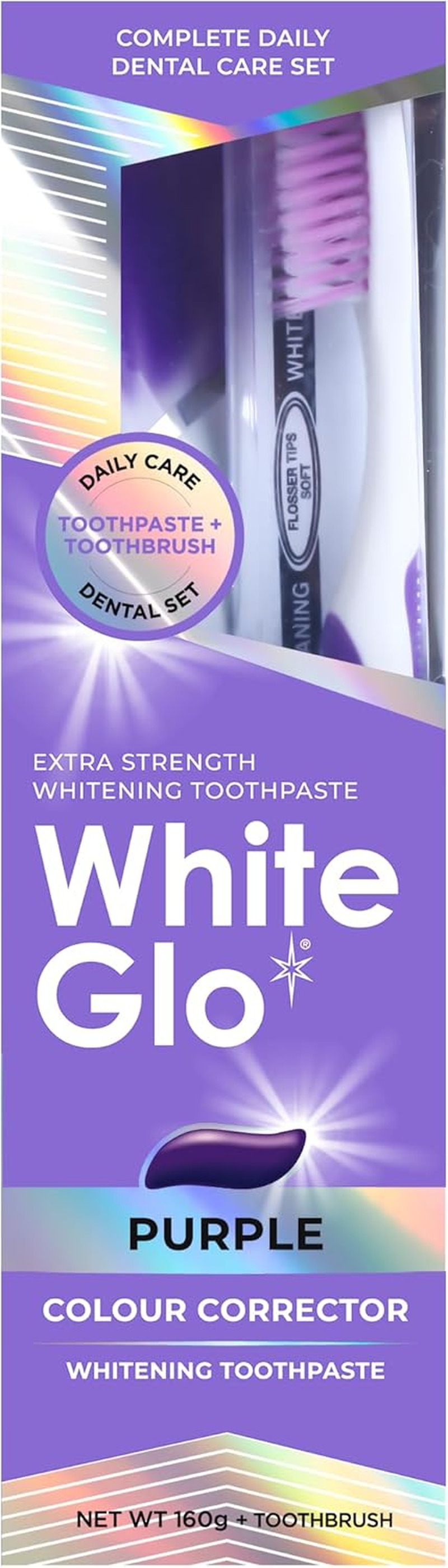 White Glo Extra Strength Purple Toothpaste 160 G