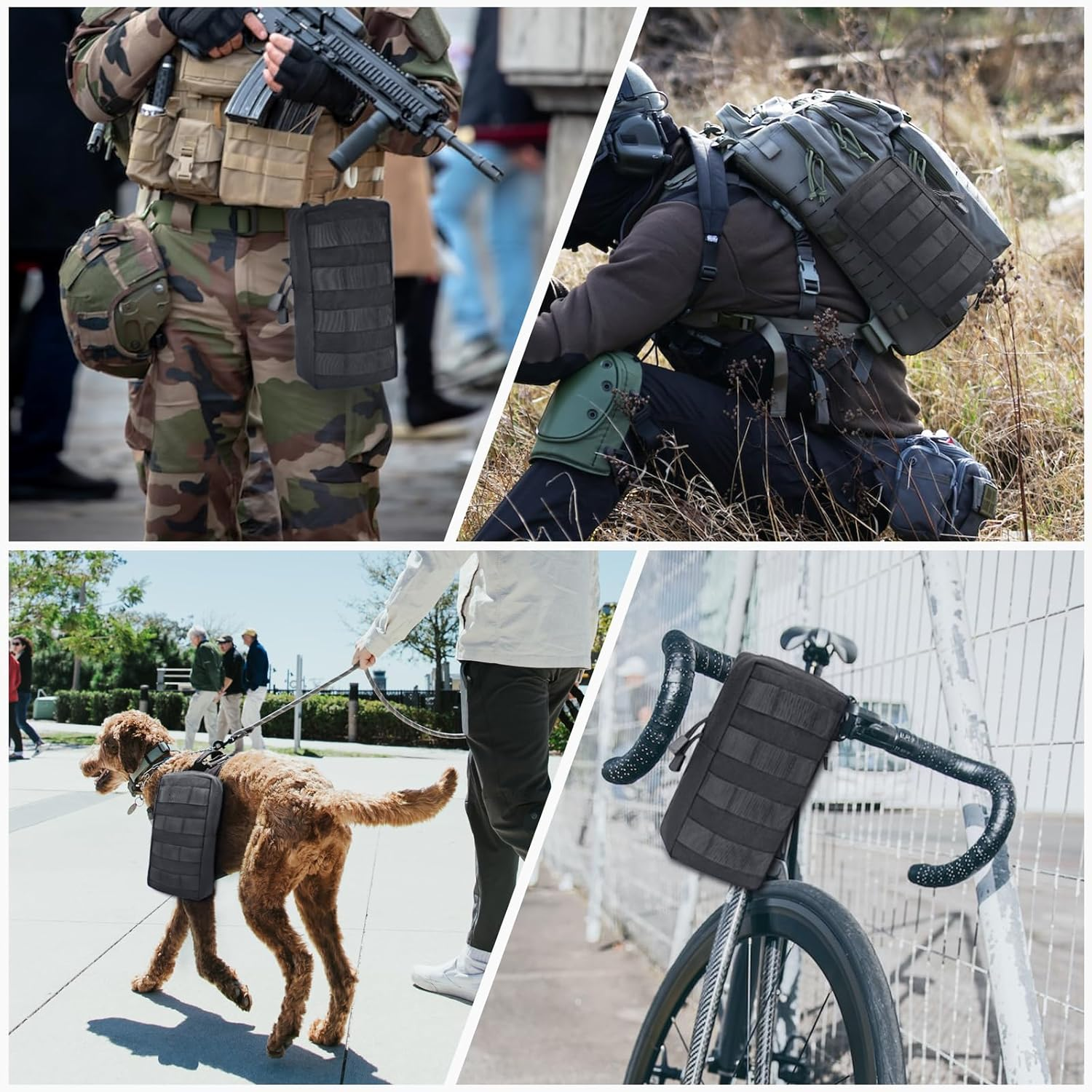 TRIWONDER Tactical Pouch Molle Pouches EDC Utility Pouch Bags Tool Pouch Waist Bag Outdoor Accessory Bag for Military Backpack Storage Bag - 02 Black - 2 Pack image number 6