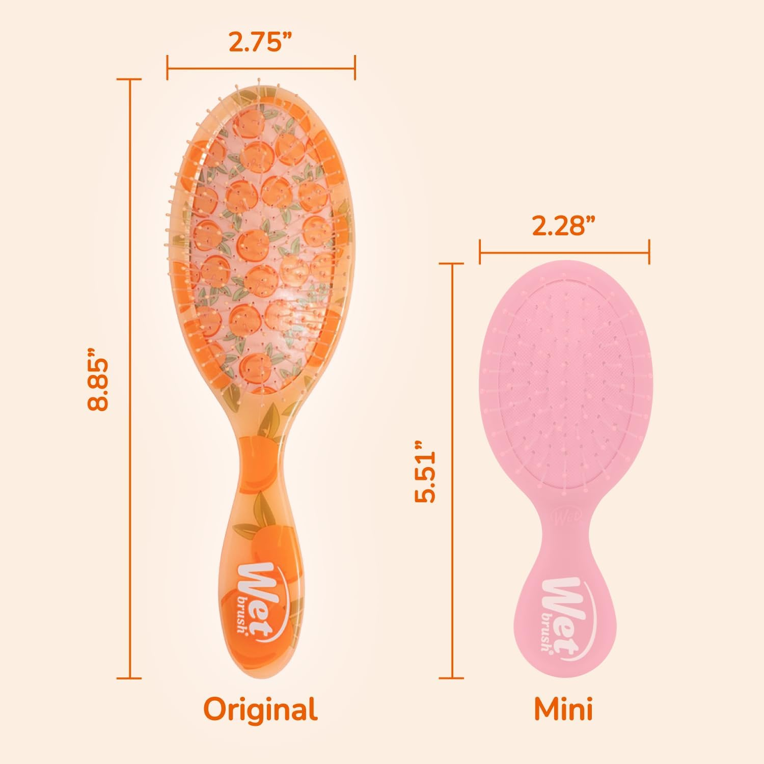 Wet Brush Original Detangler, Peach (Tutti Fruity), Ultra-Soft Intelliflex Bristles Glide through Tangles, Detagnling Hair Brush, All Hair Types (Wet & Dry), Women & Men, Limited Edition image number 5