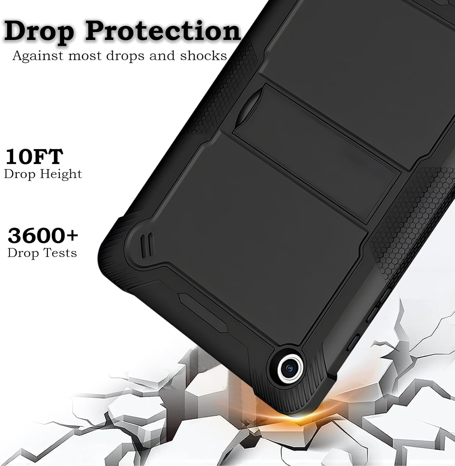 ROUMAYMAY Case for Samsung Galaxy Tab A11 Plus/A9 plus with Kickstand Adjustable, Silicone Hard Back Heavt Duty Shockproof, Tablet Cover for Samsung Tab A11 plus 11 Inch, Black image number 2