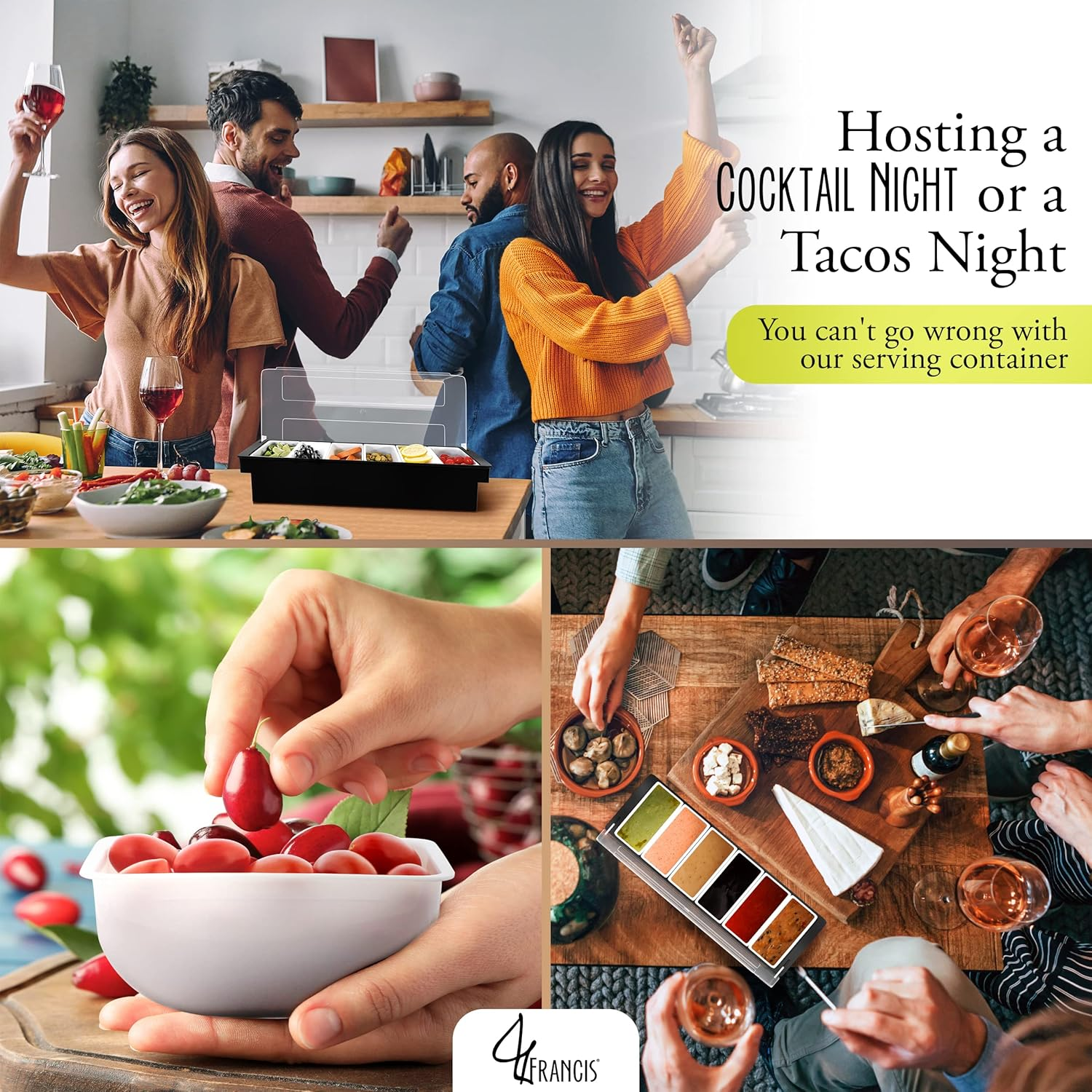 G. Francis Ice Cooled Condiment Serving Container Chilled Garnish Tray Bar Caddy for Home, Work or Restaurant image number 5