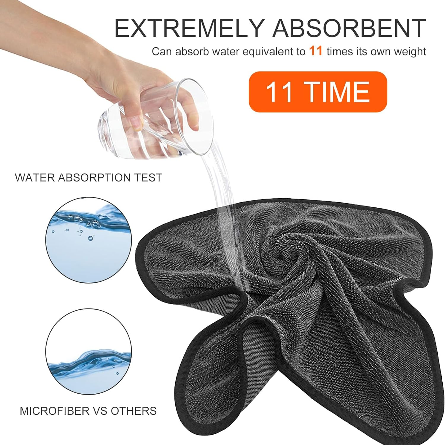 Longzhuo Shiny Bath Wipes Shower Cleaning Cloths, 3Pcs Shiny Bath Drying Towel, Super Absorbent Microfiber Bath Towels, Microfiber Cleaning Cloth for Windows, Bathroom, Car Home Office image number 1