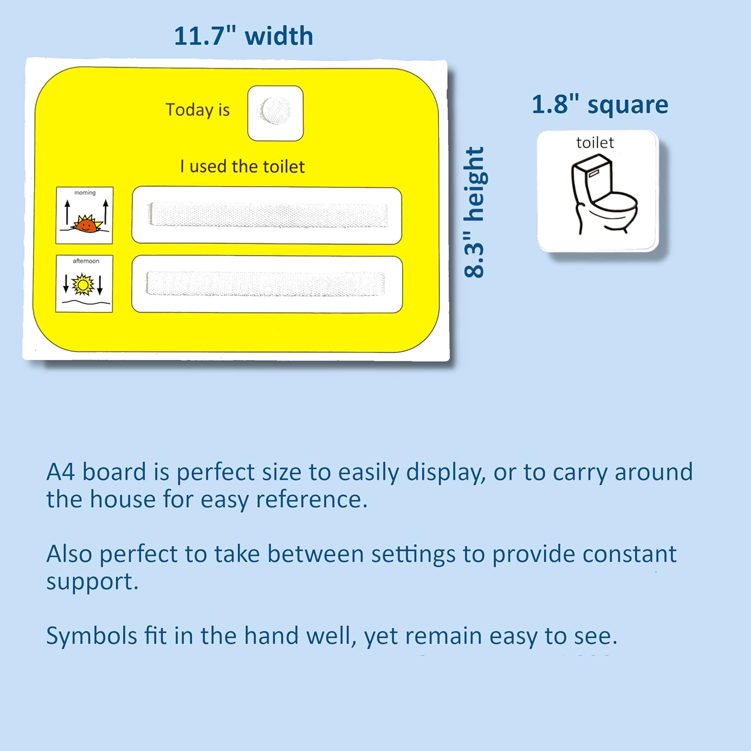 Visual Toilet Monitoring Board for Potty Training &ndash; Symbol Cards and Board Compatible with Pecs Symbols & Boardmaker PCS (For Non-Verbal, ADHD, ASD, Autism, Kids, Children, Toddlers) (English) image number 4