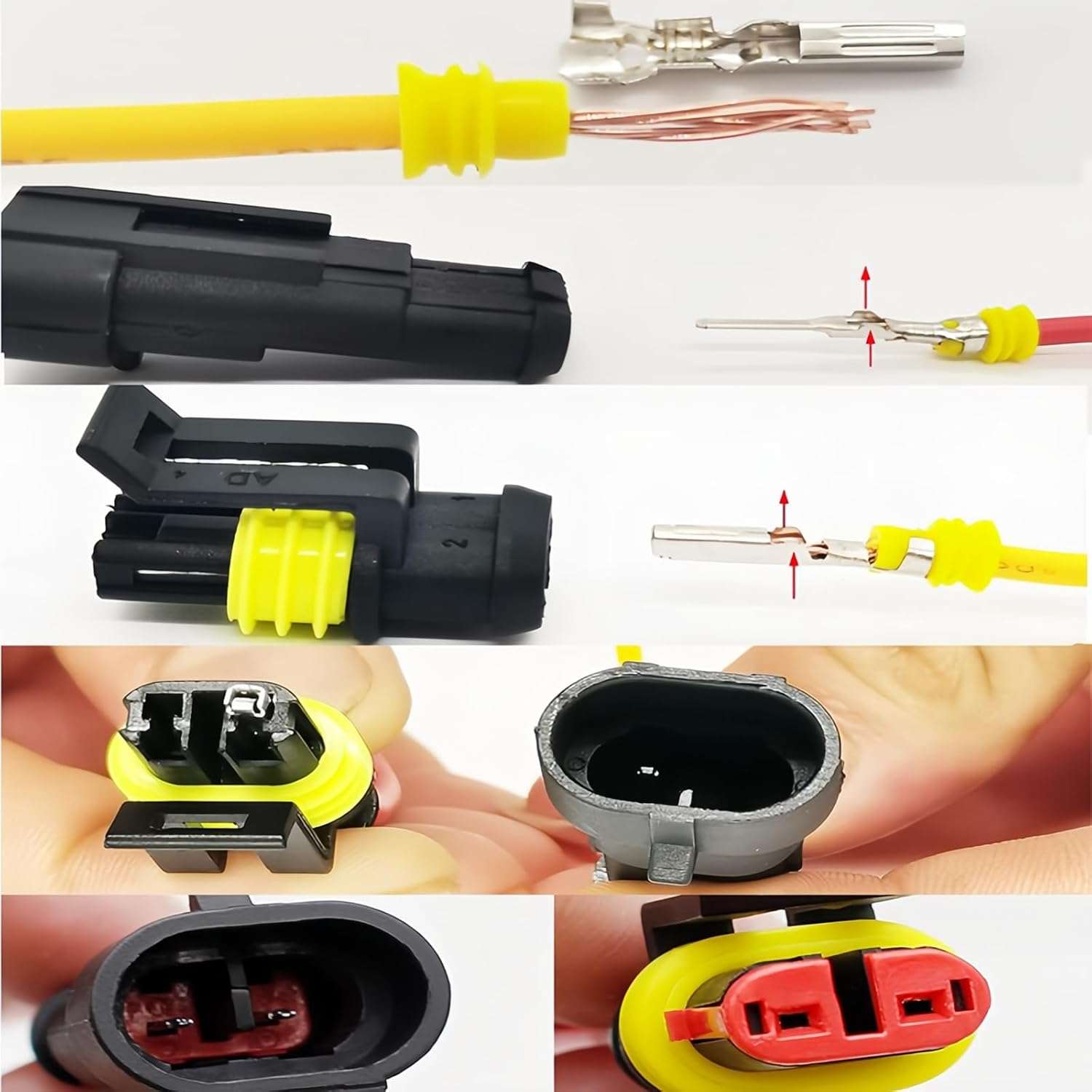Waterproof Electrical Wire Connector, 352PCS Male and Female Wiring Connectors Kit, Electrical Connectors, for Electrical Connector 1/2/3/4 Pin Connector, for Vehicles & Marine image number 5