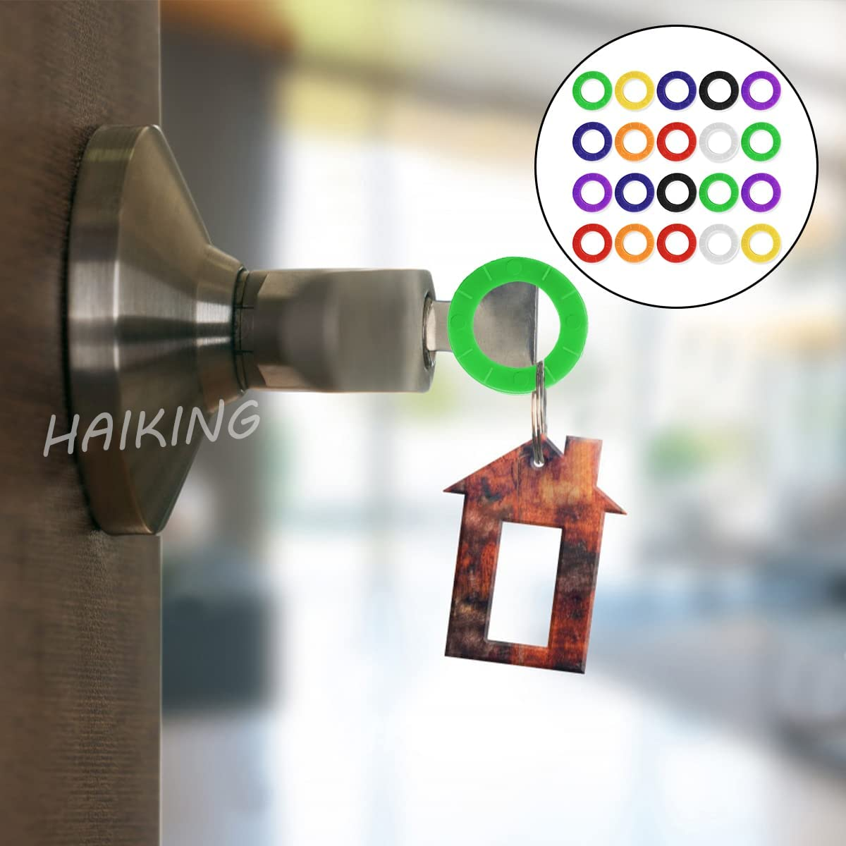 Silicone Cap, 20 Pcs Colorful round Tags Covers Set for Car Door, Home Keys, Identifying (Random Color) image number 2