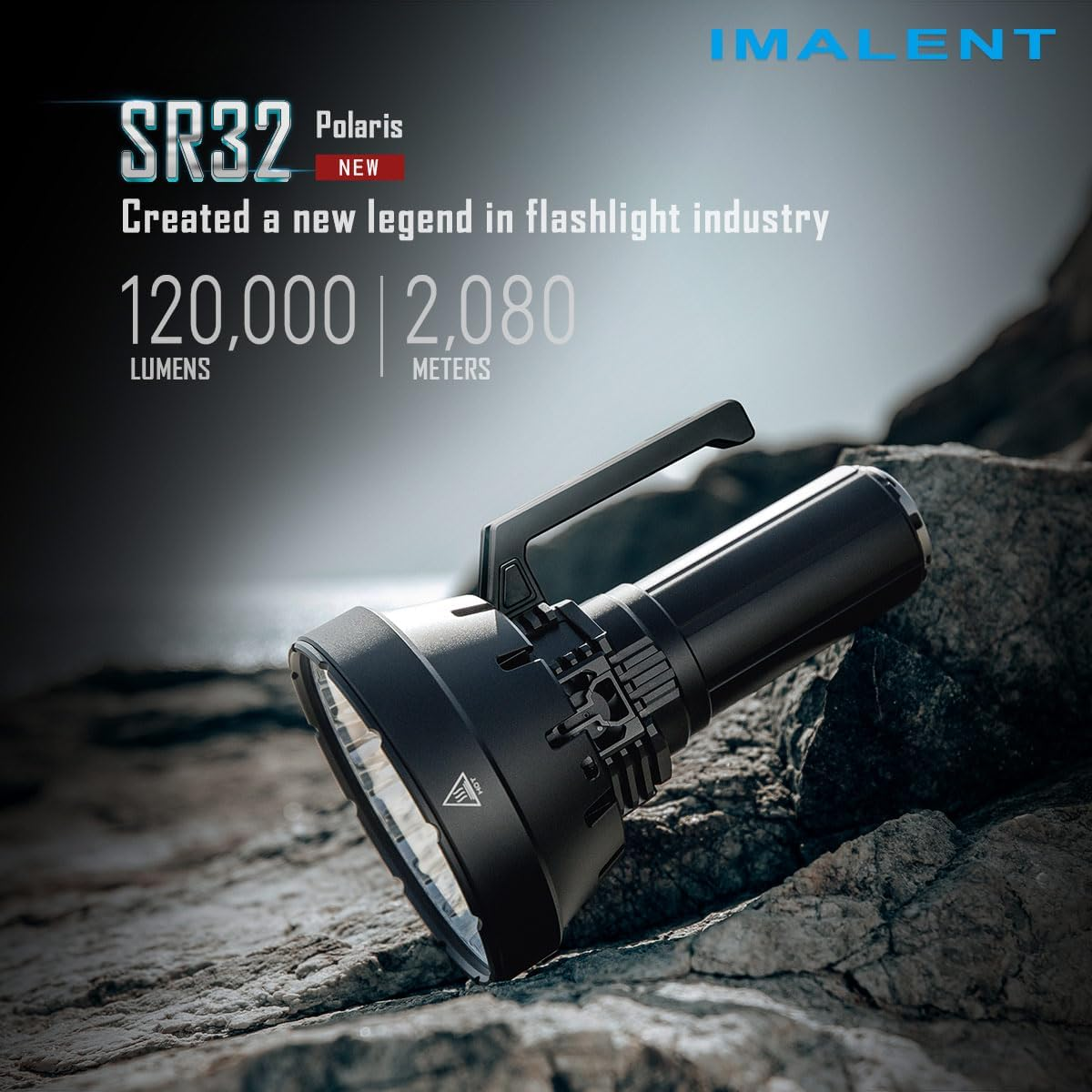 IMALENT SR32 120,000 Lumens Powerful Super Bright Flashlight with 2080-Meter Spotlight Beam LED Torch Rechargeable Pd100W Fast Charging Powerful Handheld Searchlight Ideal for Outdoor Emergency image number 3